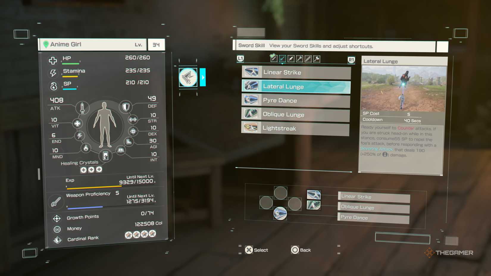 The Sword Skills in Echoes of Aincrad on the Lateral Lunge Sword Skill page.