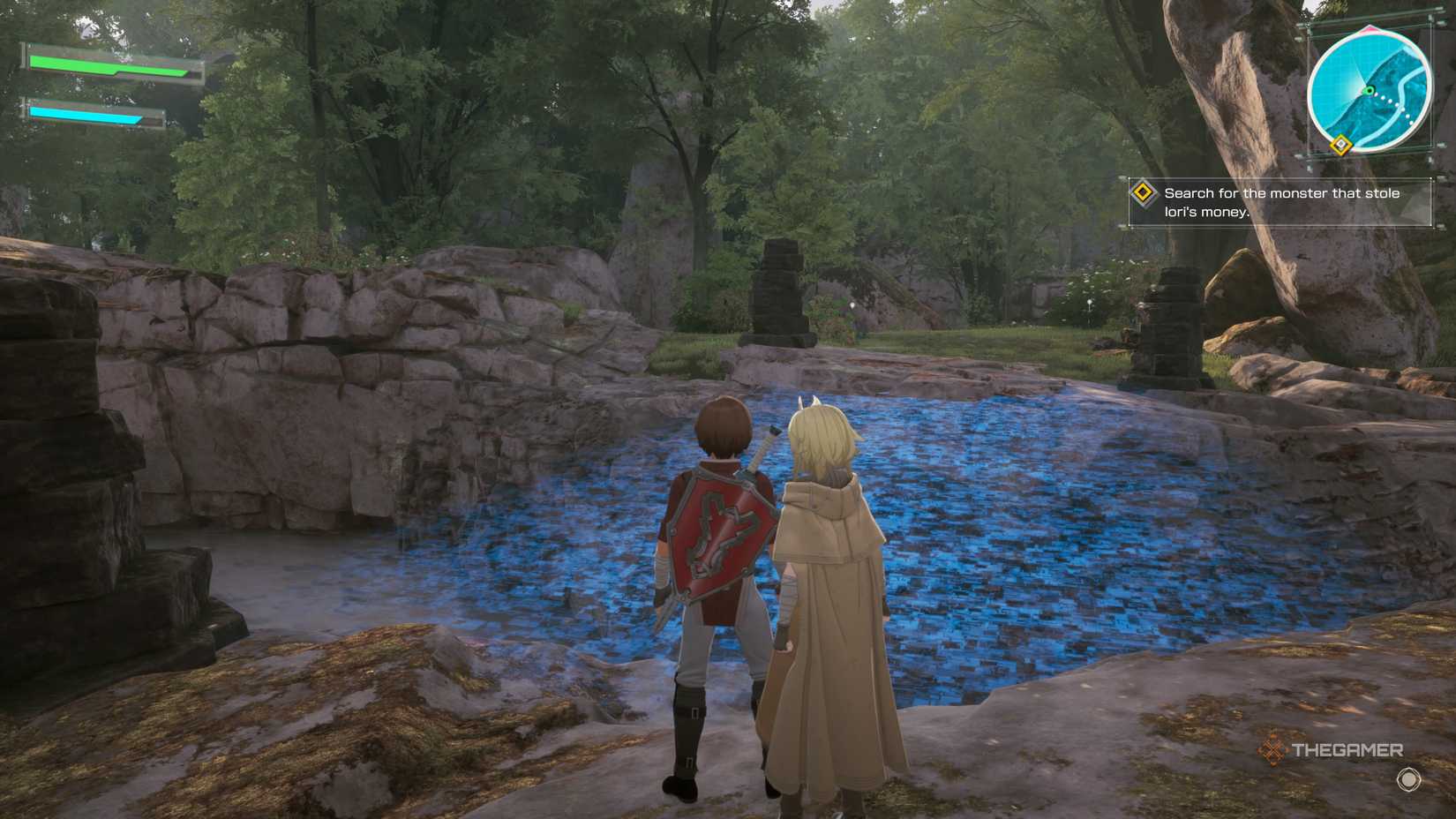 Unlocking a hidden passage by missing an arch in Echoes of Aincrad.-2