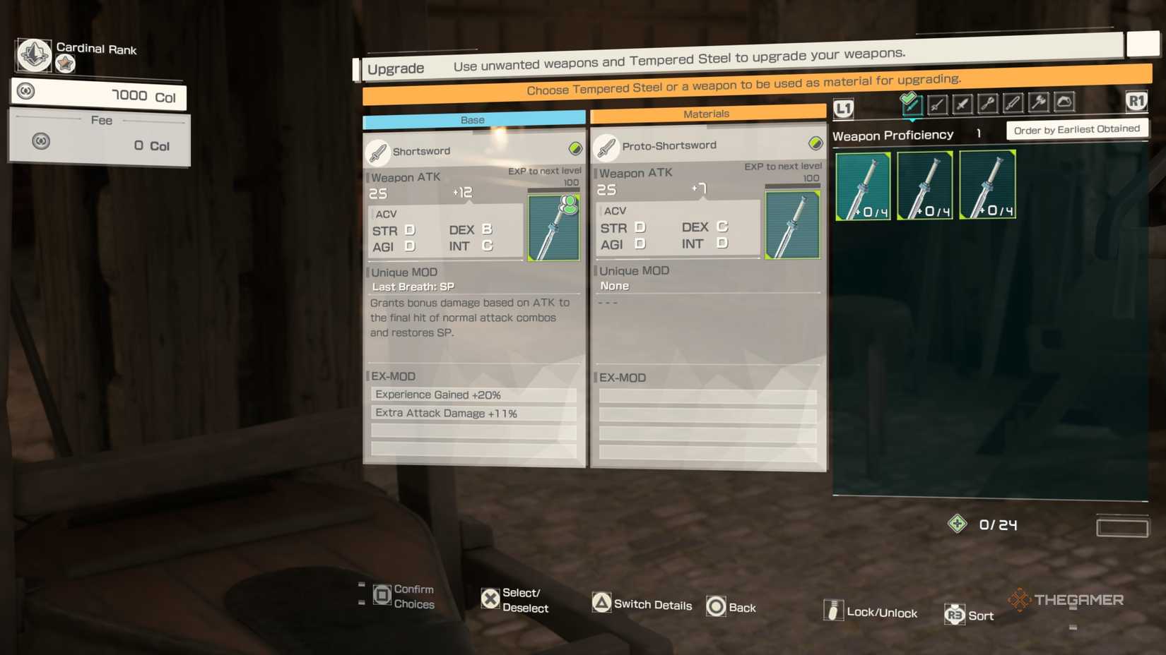 Using other weapons to upgrade your weapons in Echoes of Aincrad.