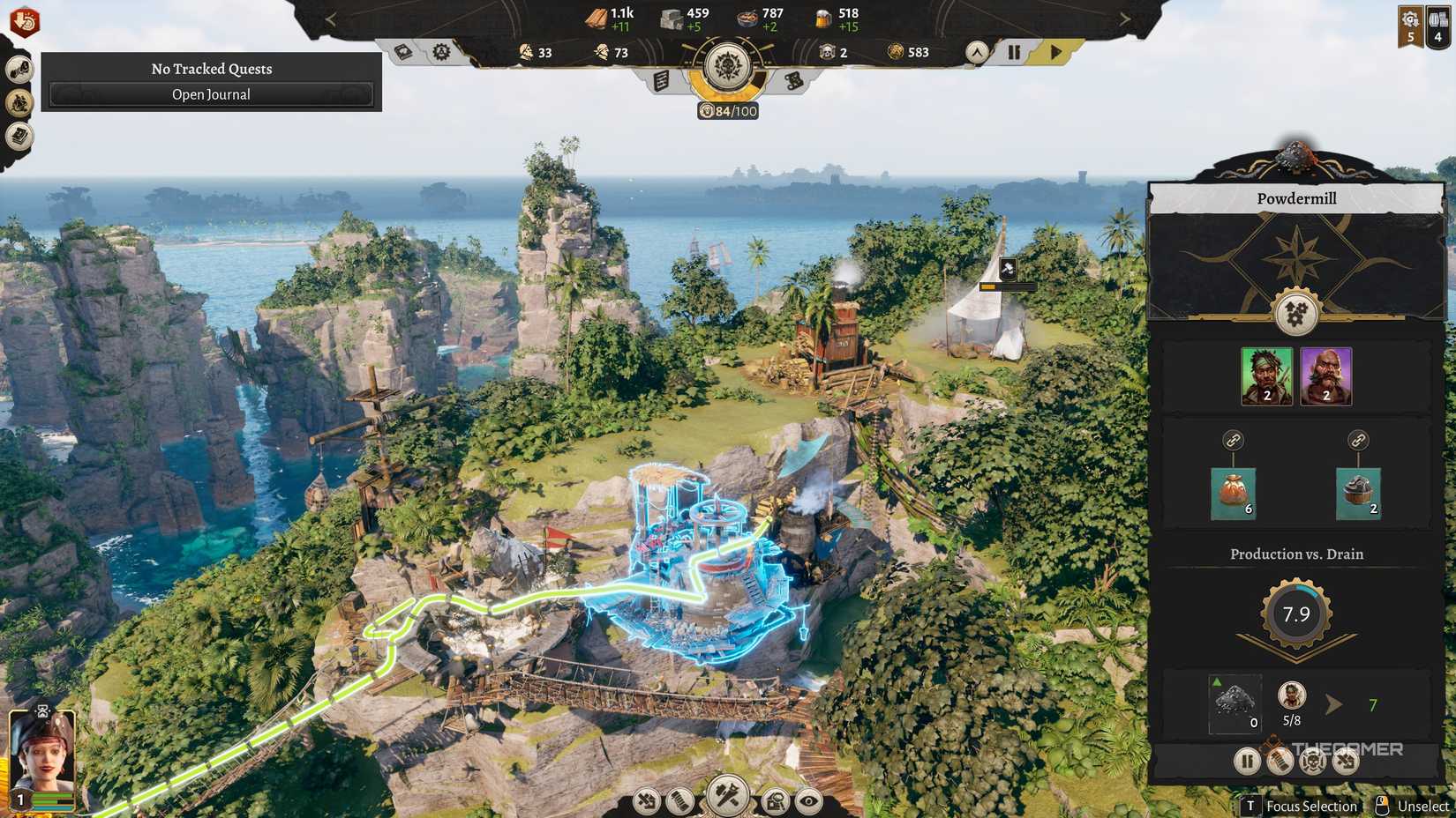 A player creating and using Black Powder in Corsair Cove. 