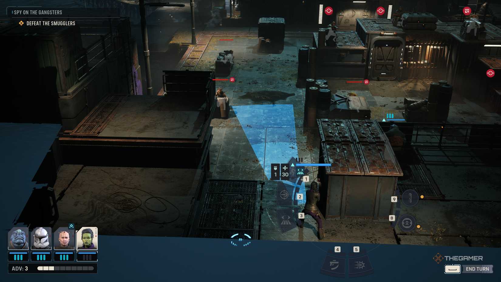 A player beating the Eavesdropping mission in Star Wars: Zero Company.
