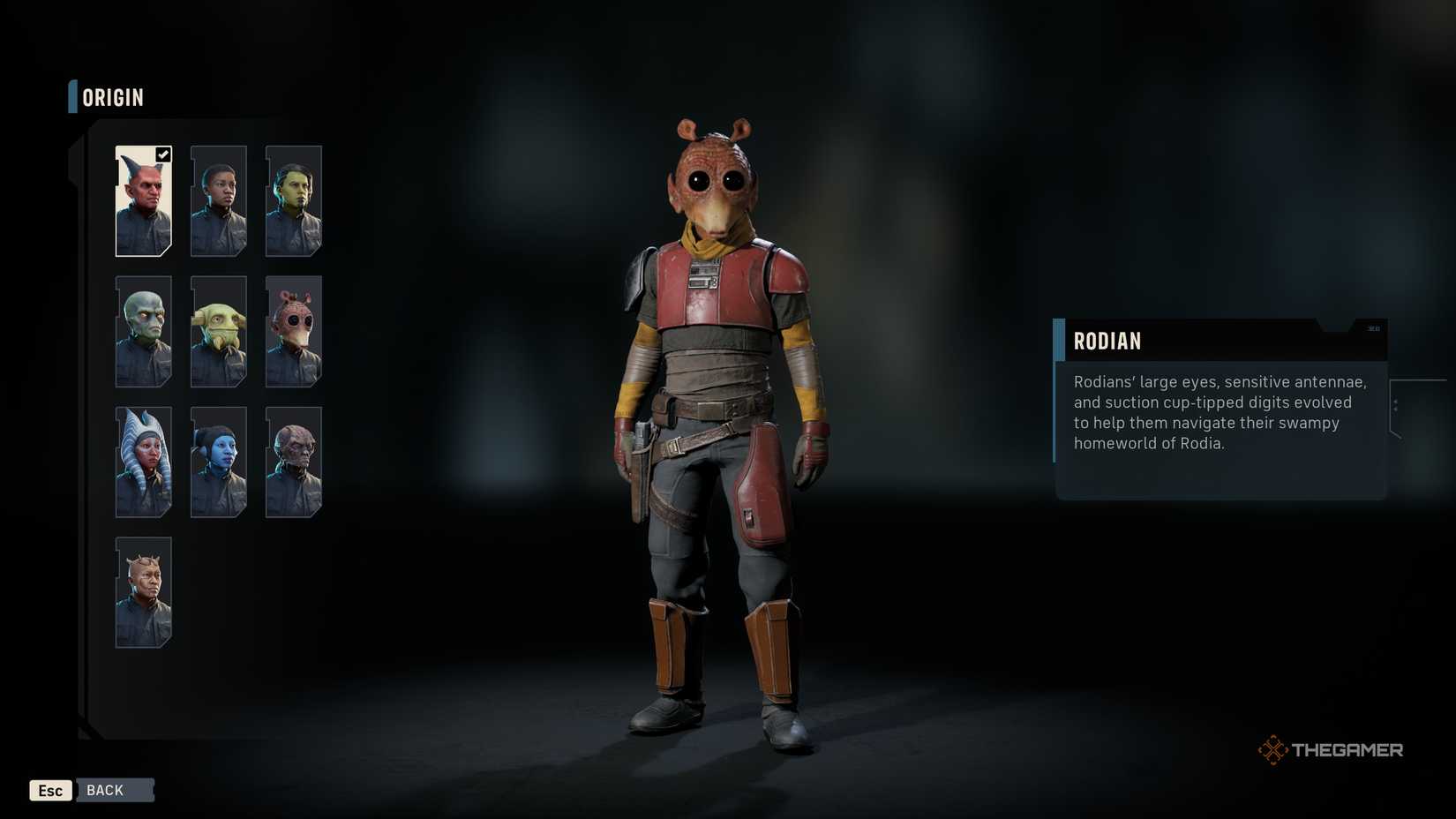 A player fully customizing their operators appearance in Star Wars Zero Company.