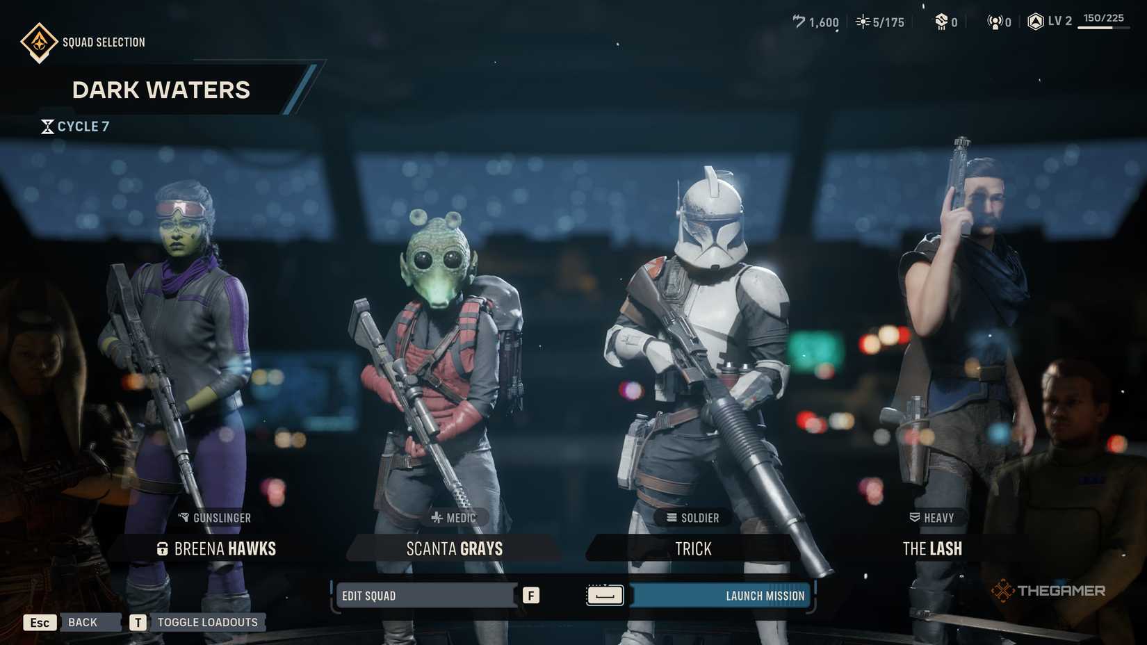 A player completing the Dark Waters mission in Star Wars Zero Company.