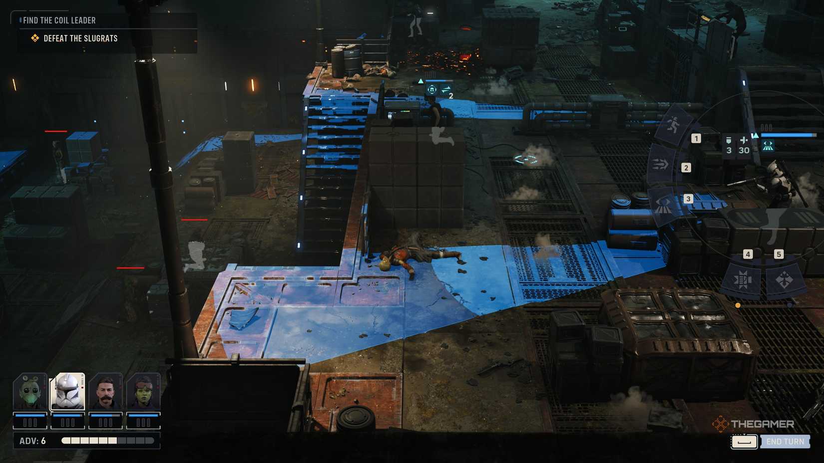 A player completing the Dark Waters mission in Star Wars Zero Company.