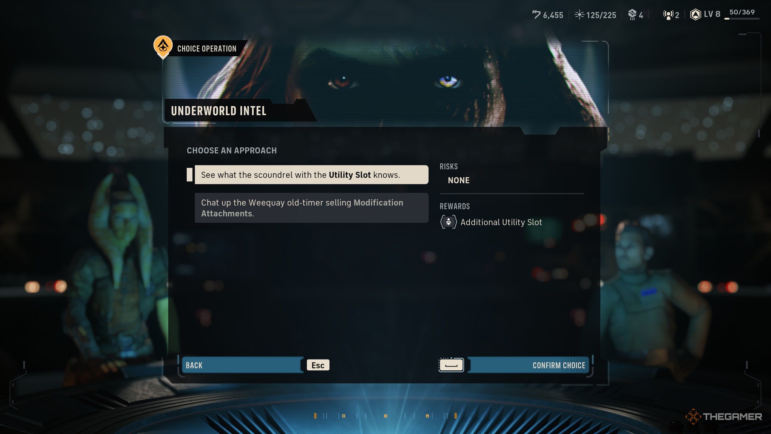 A player unlocking all weapon mod slots in Star Wars Zero Company.