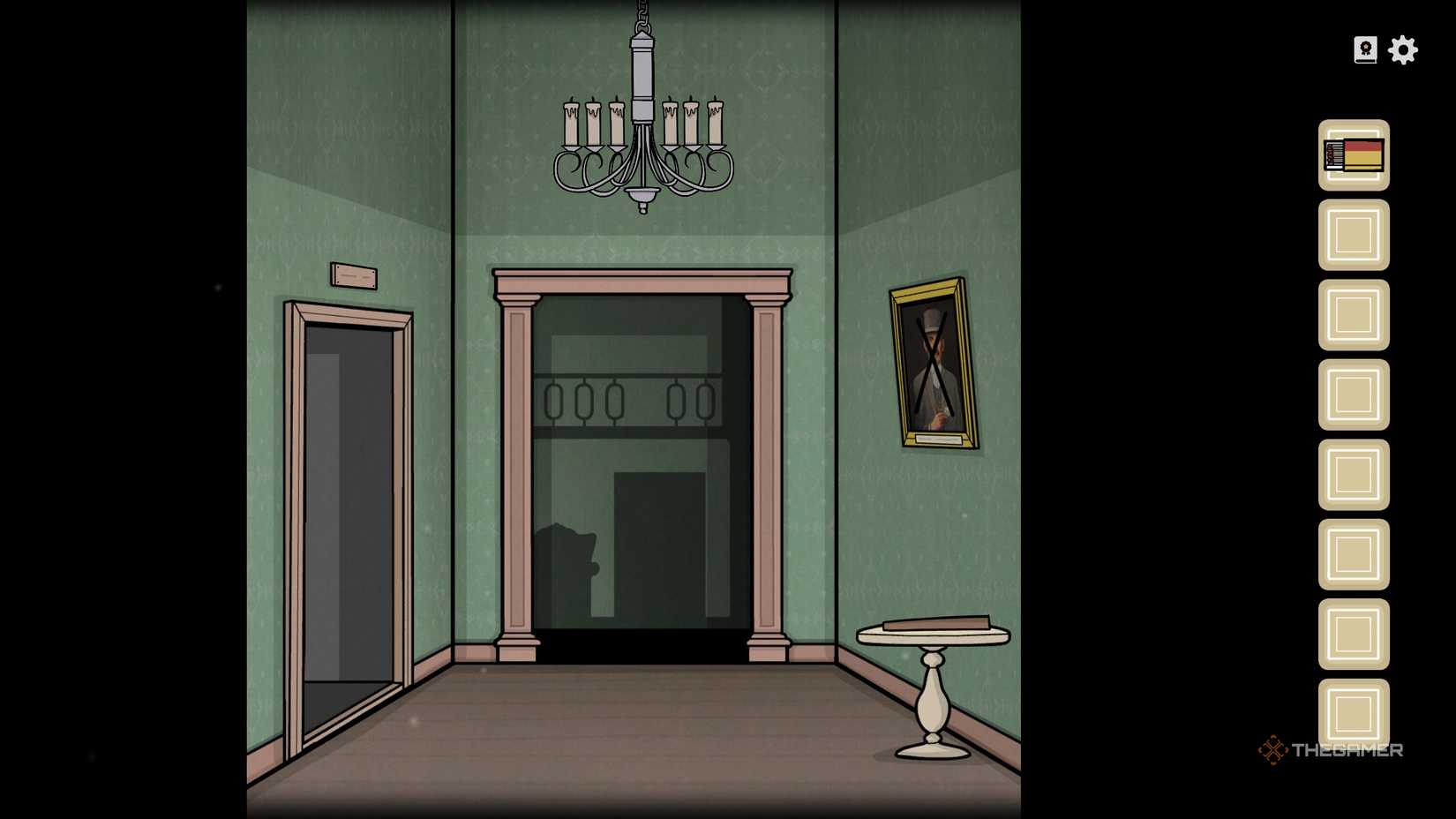 A broken chair leg on the table in Servant of the Lake.