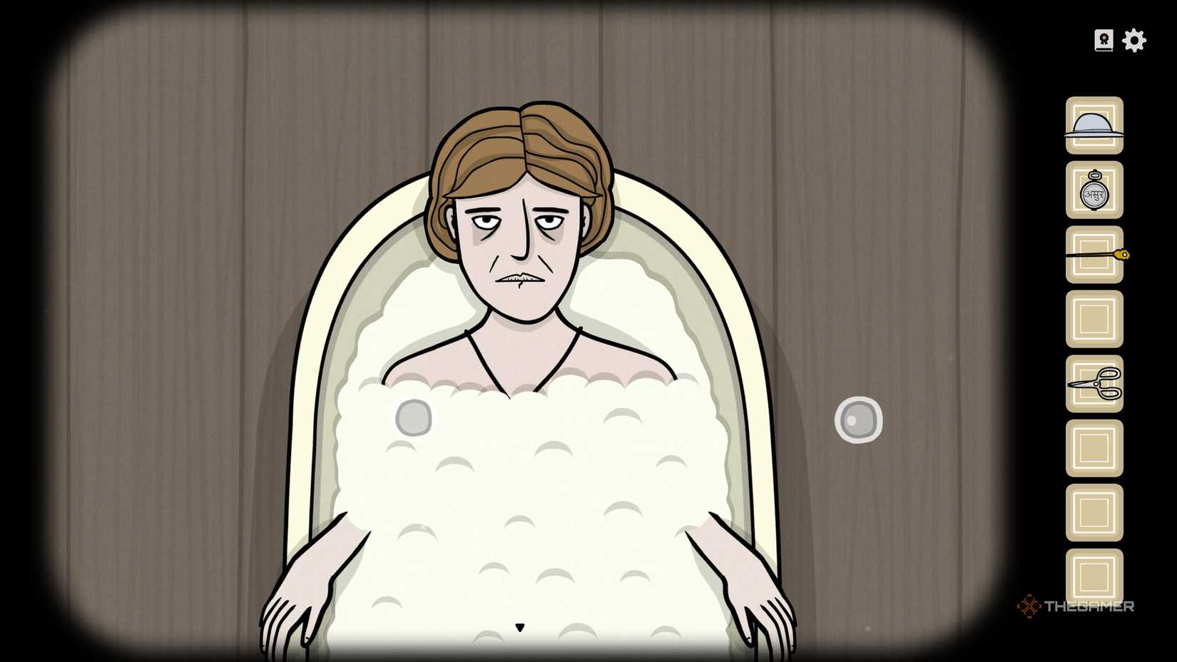 Alexandra in the bath in Servant of the Lake.