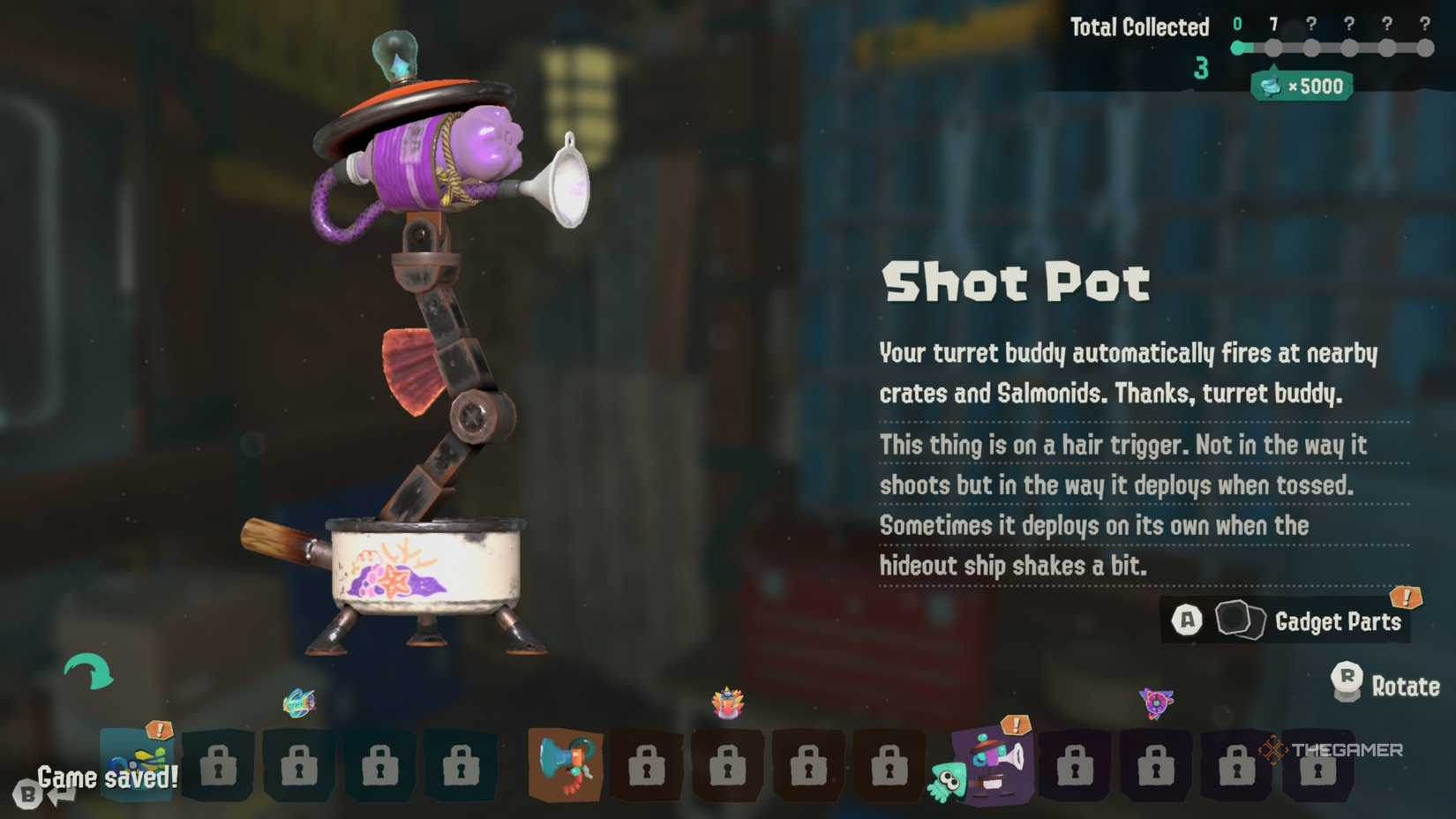 Shot Pot in Splatoon Raiders' tank screen.