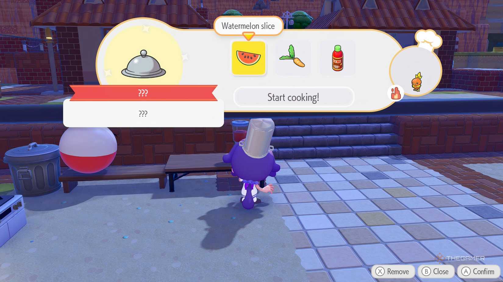 Ditto making a new food in Pokemon Pokopia.