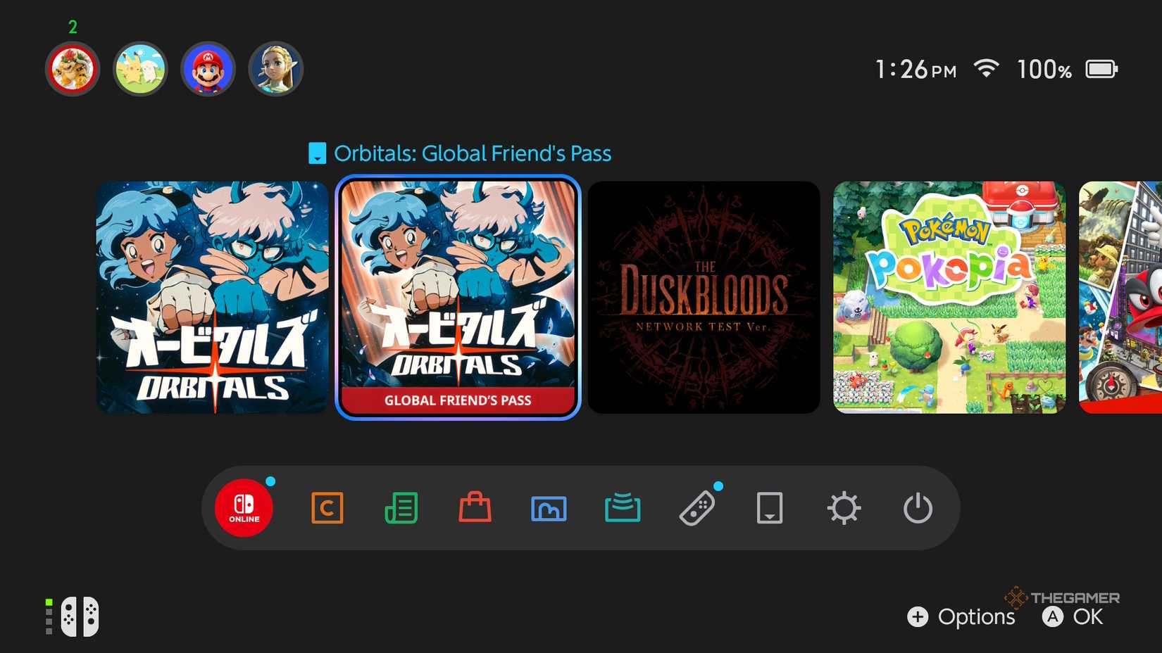 The Friend Pass for Orbitals on a Nintendo Switch 2 platform.