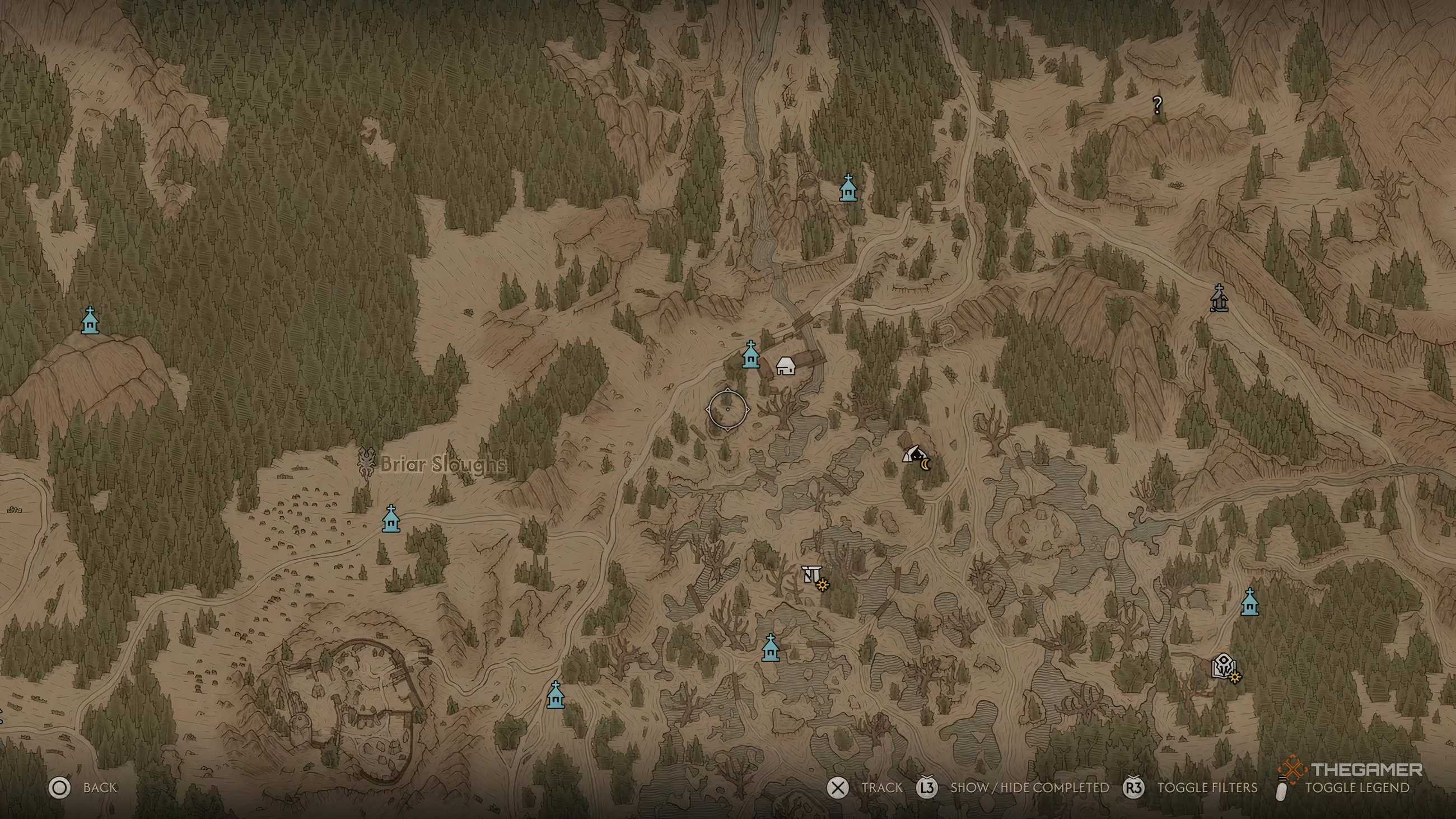 Map view of Briar Slaughs in The Blood of Dawnwalker.