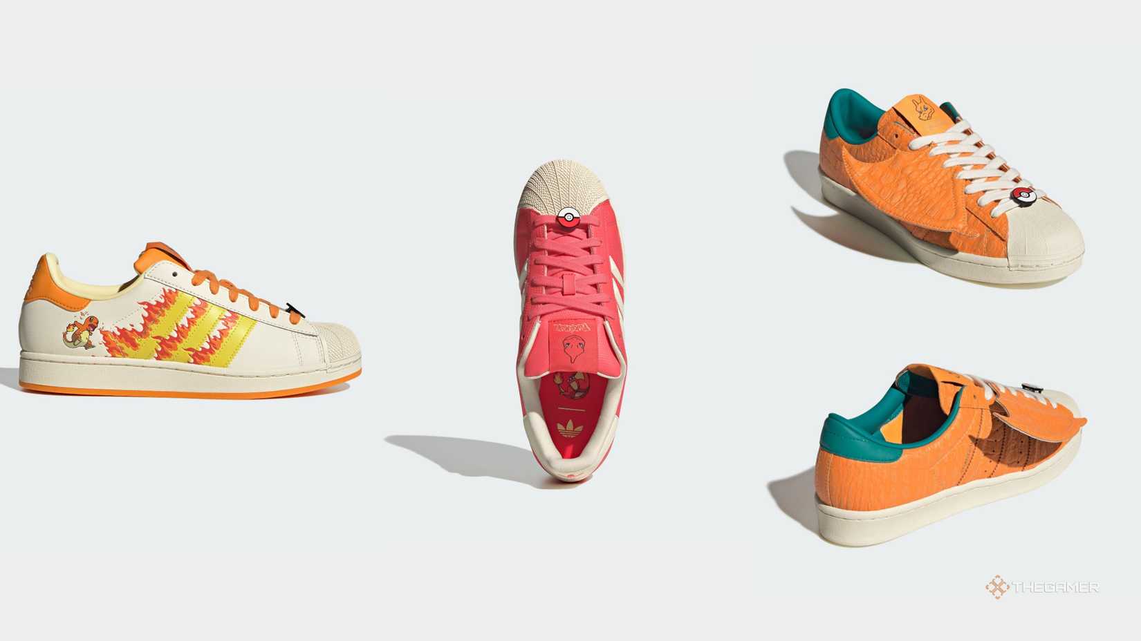 charmander charmeleon and charizard pokemon x adidas sneakers.