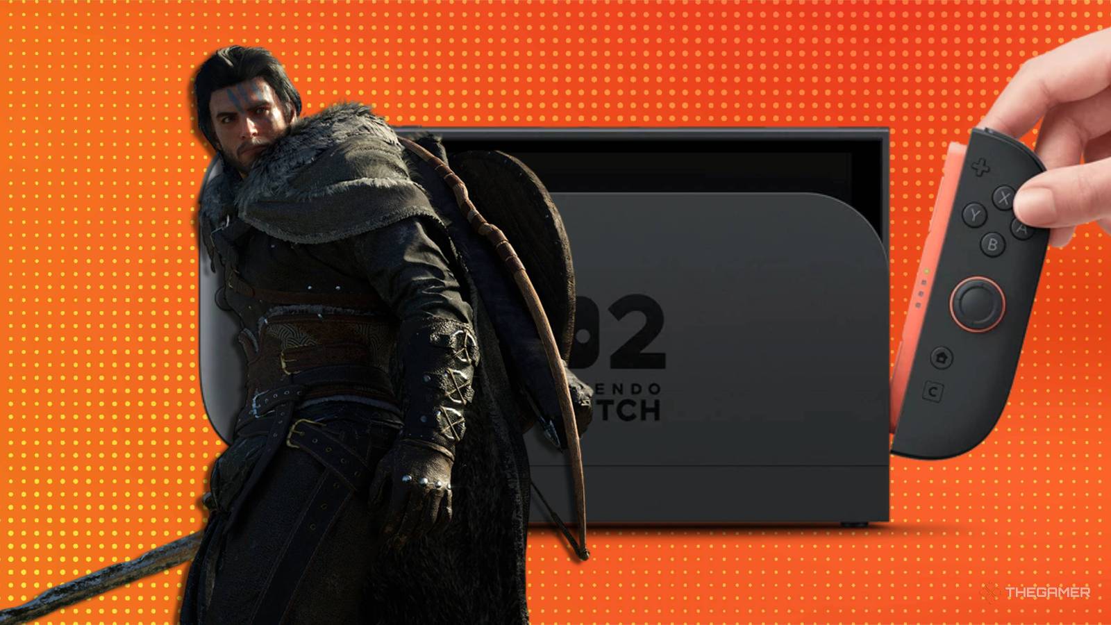 kliff from crimson desert standing in front of a switch 2.