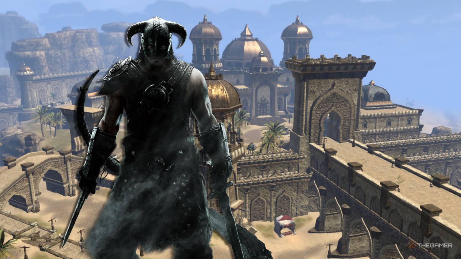 skyim character standing in front of sentinel.