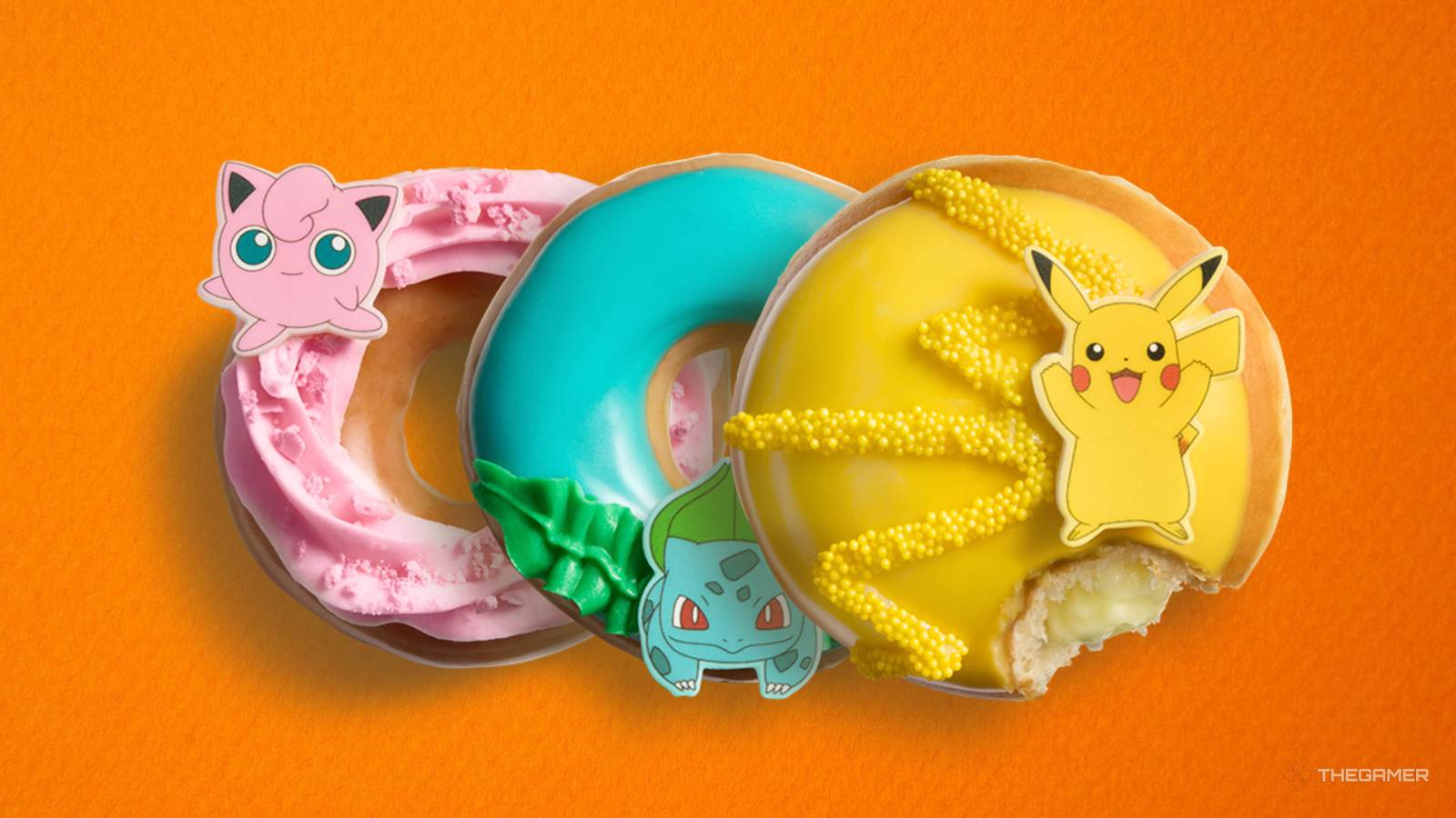 jigglypuff bulbasaur and pikachu krispy kreme donuts.