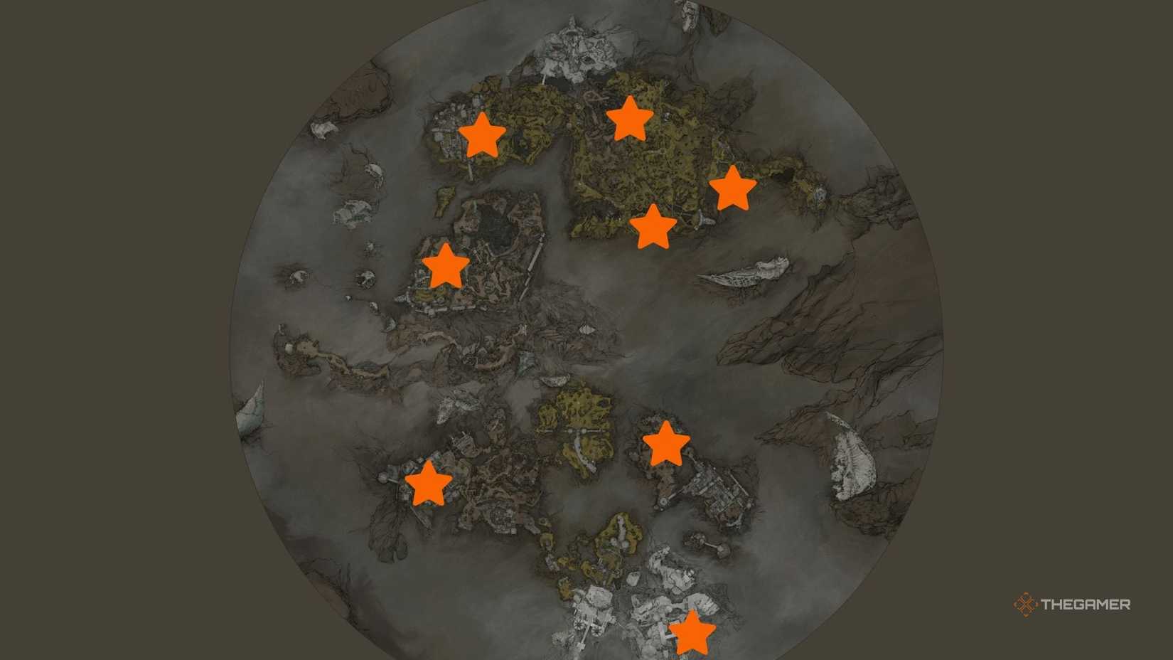 Shells denoted in front of a Mortal Shell 2 map.