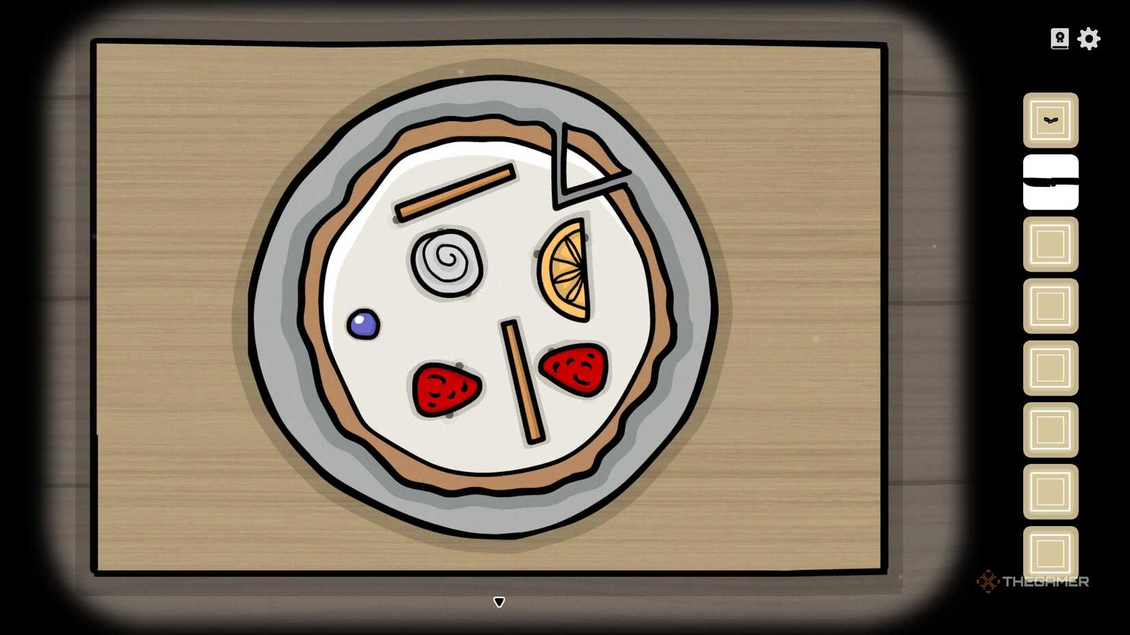 The cake puzzle solution in Servant of the Lake.
