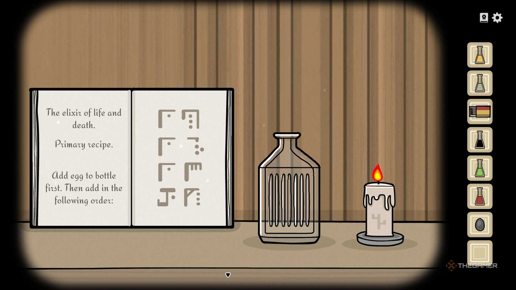 The elixir recipe in Servant of the Lake.