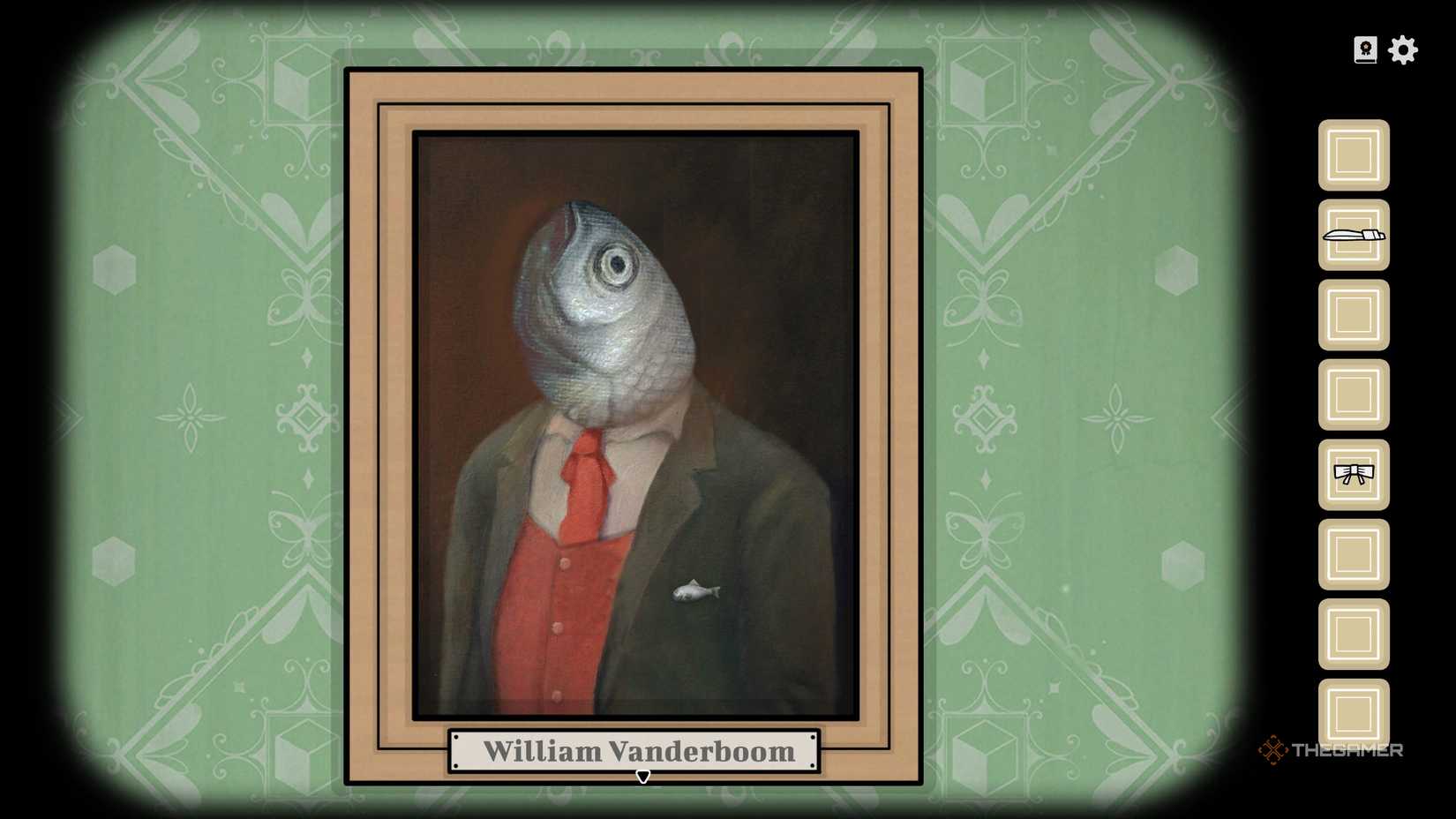 The fish man painting in Servant of the Lake.