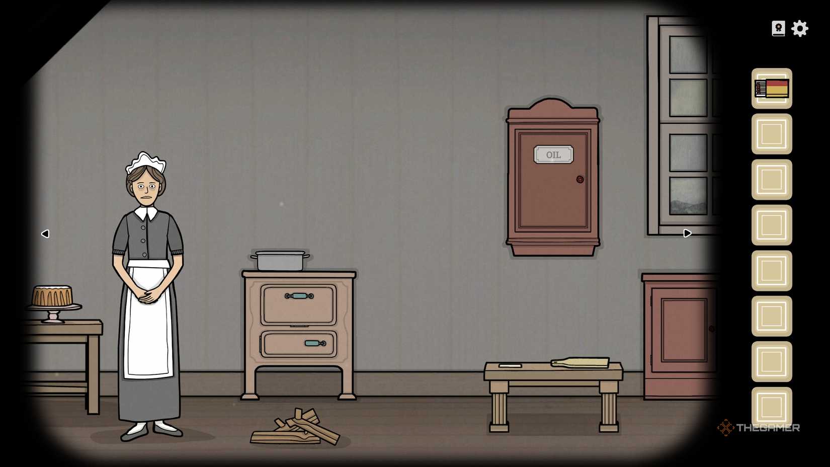 The maid in the kitchen in Servant of the Lake.