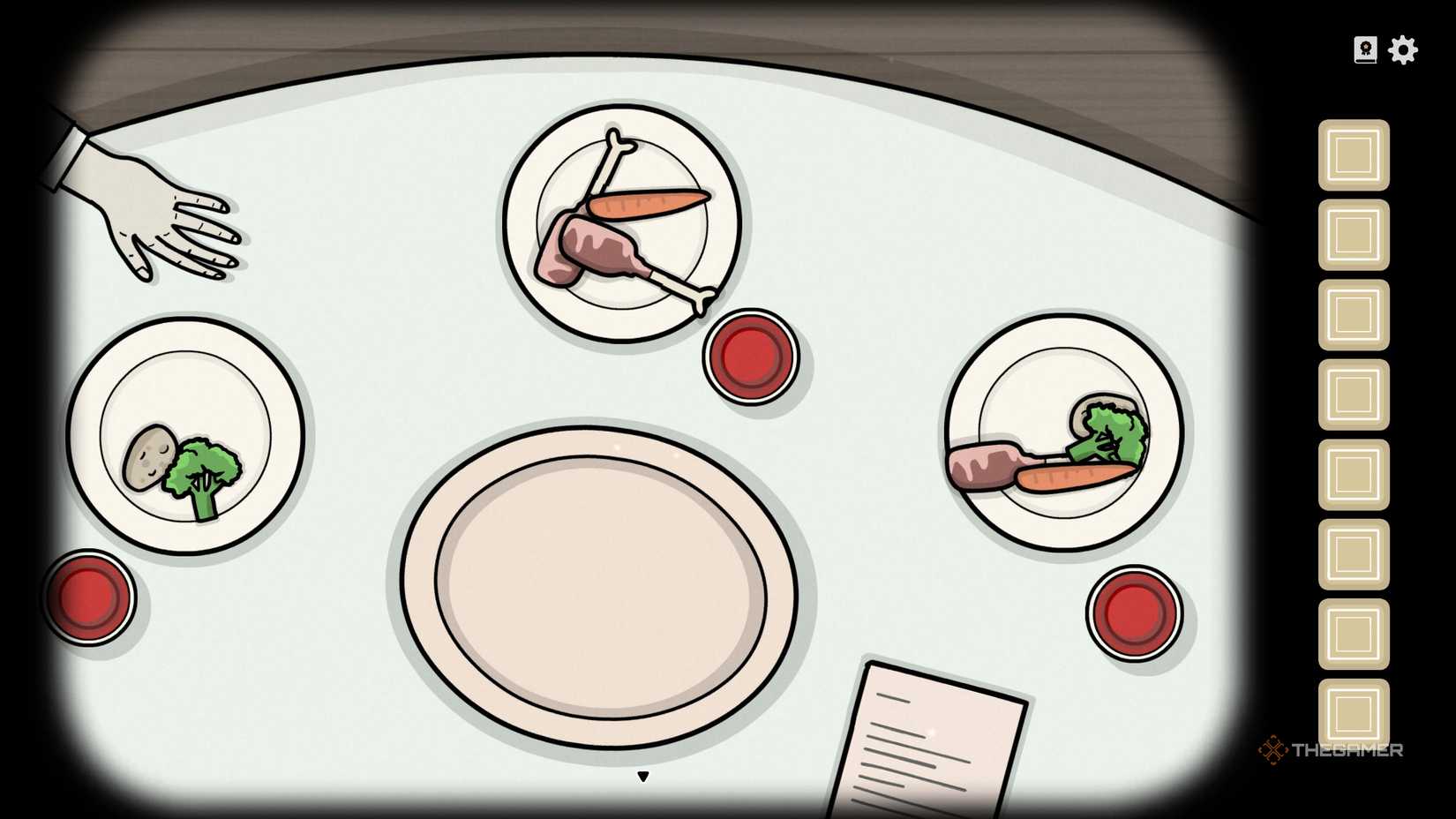 The main meal puzzle solution in Servant of the Lake.
