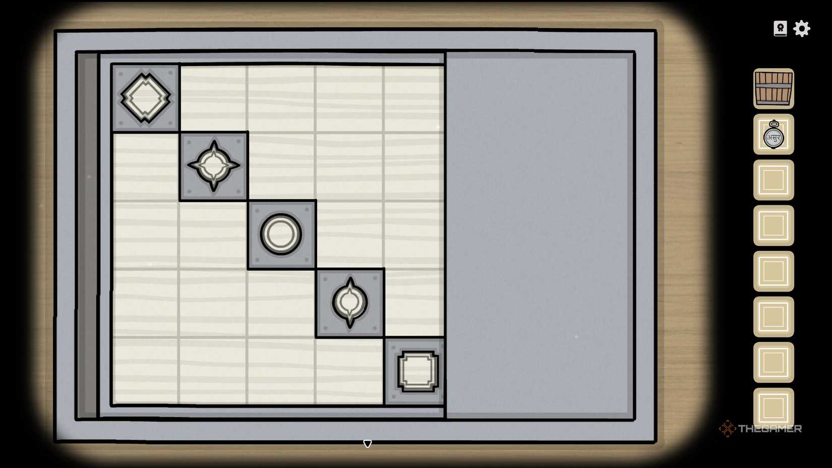The moving tile puzzle solution in Servant of the Lake.