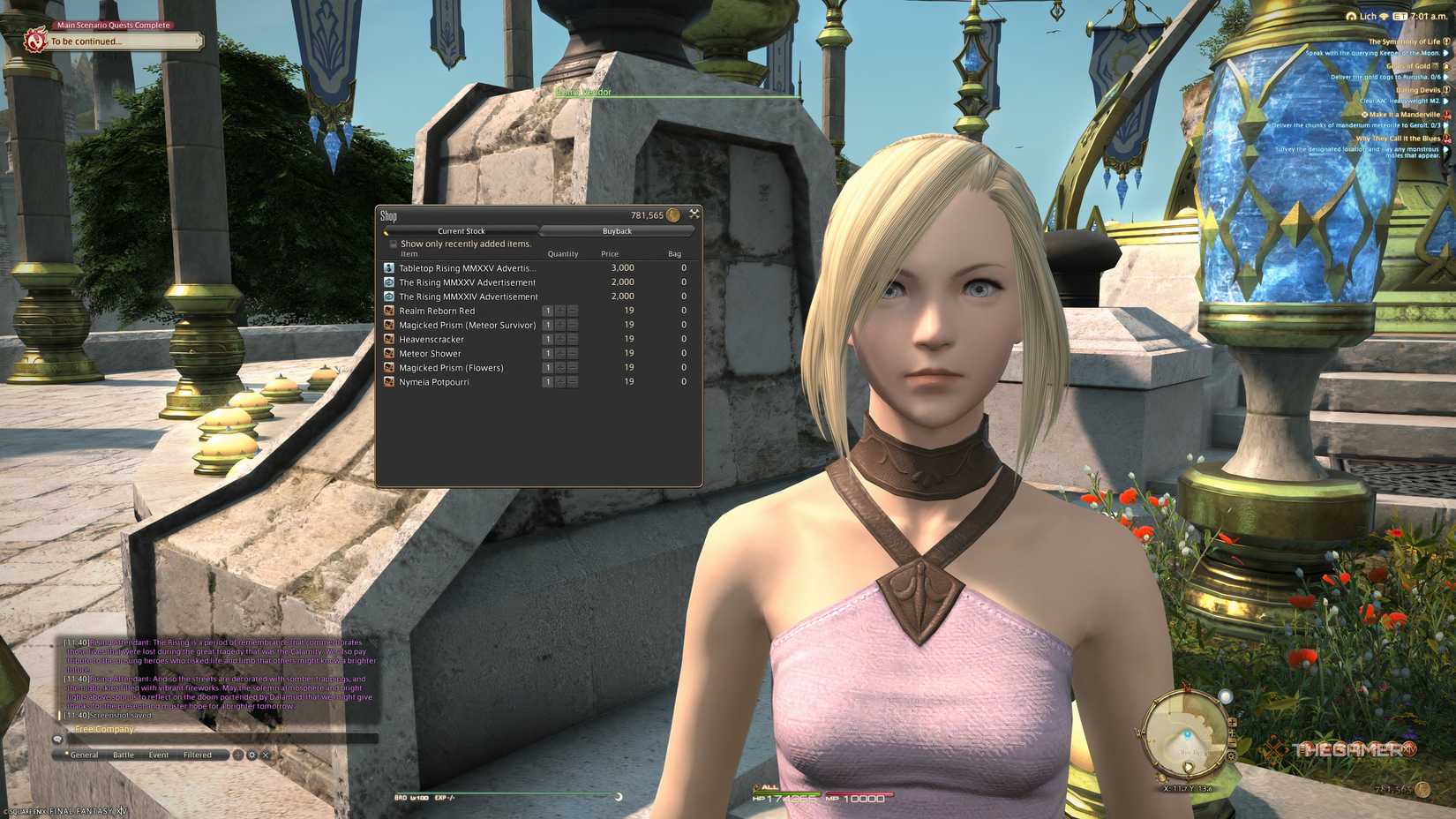 The Rising vendor in Final Fantasy 14.