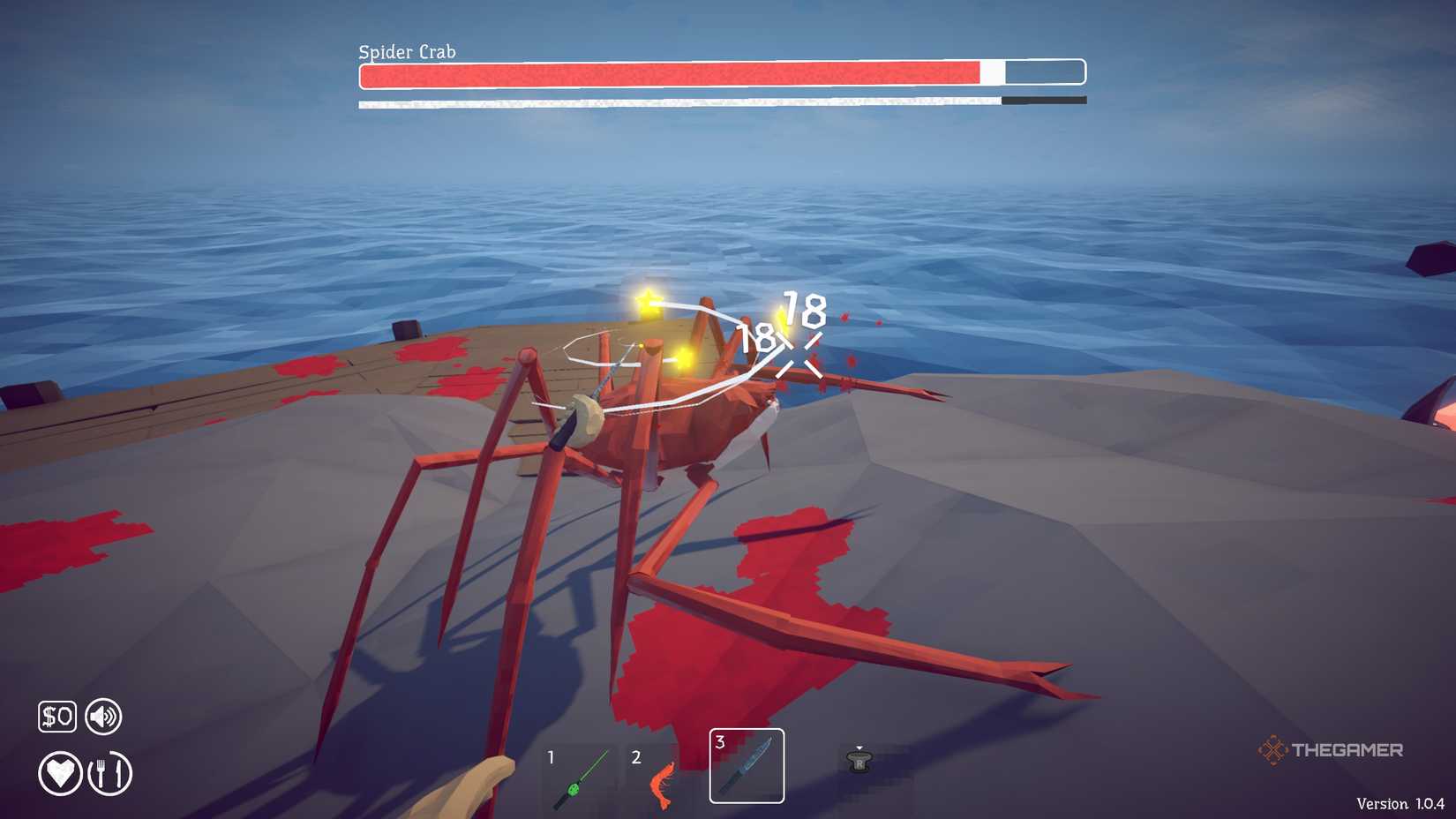 The Spider Crab with stars above its head in How to Fish.