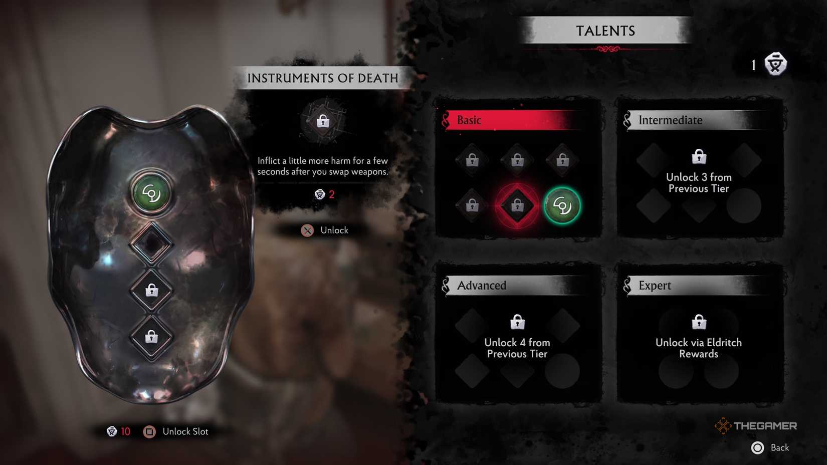 بارکردنی بەهرە لە مێزی بەهرە لە فیلمی The Sinking City 2.