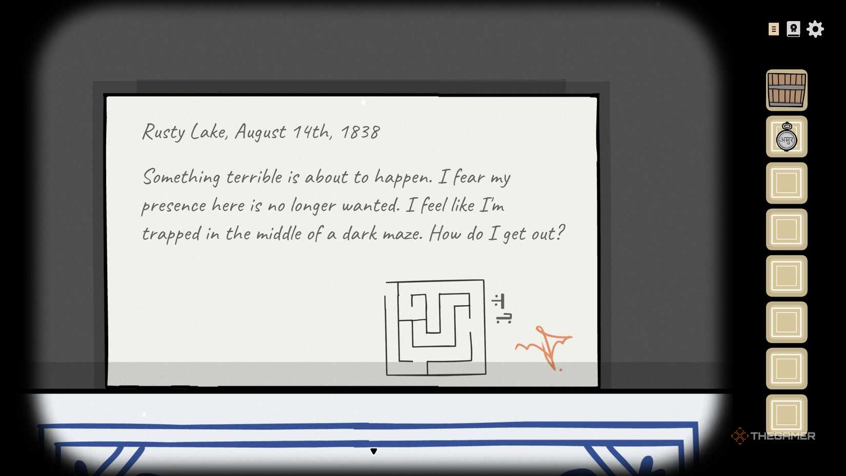 The third clue from Kate's brother in Servant of the Lake.
