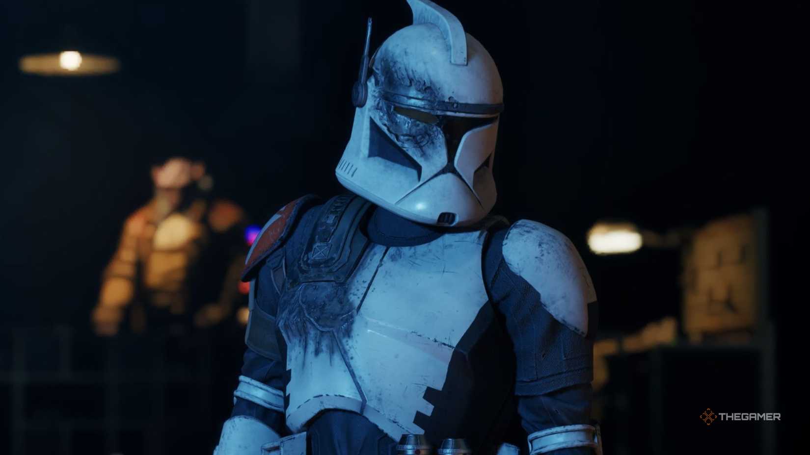 Trick in Star Wars Zero Company. He is a clone trooper wearing damaged armour.