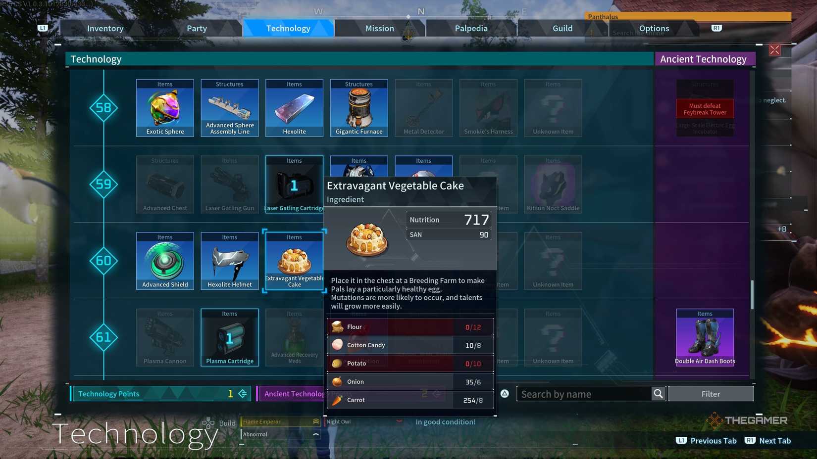 Sblocco della ricetta per Extravagant Vegetable Cake, utile per aumentare le mutazioni