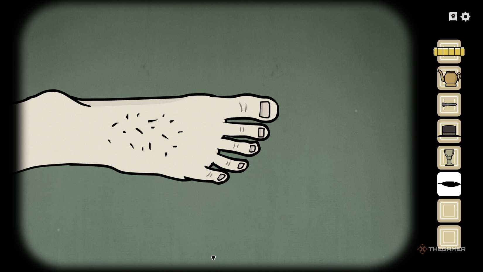 William's foot in Servant of the Lake.