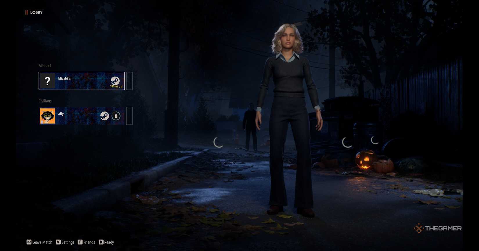 Michael looking at a player in Halloween: The Game.