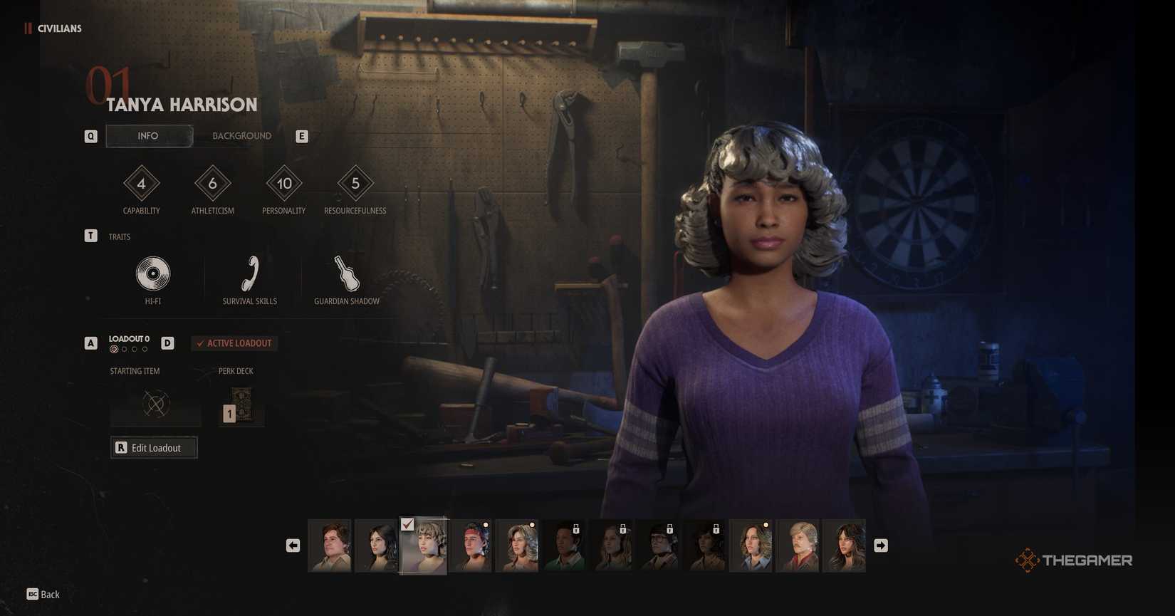Tanya in Halloween The Game's menu.