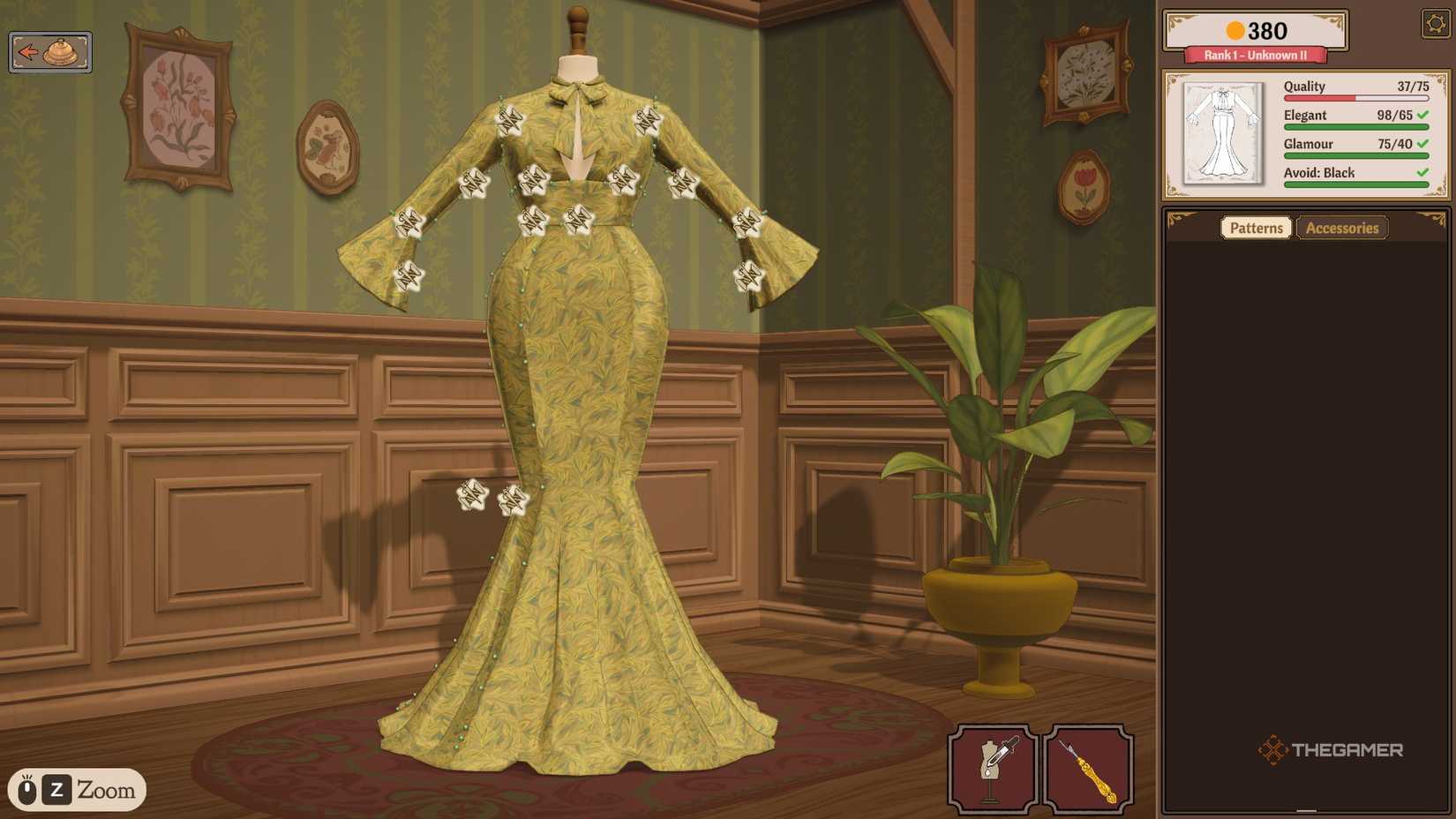 Sewing a dress in Dressmaker.