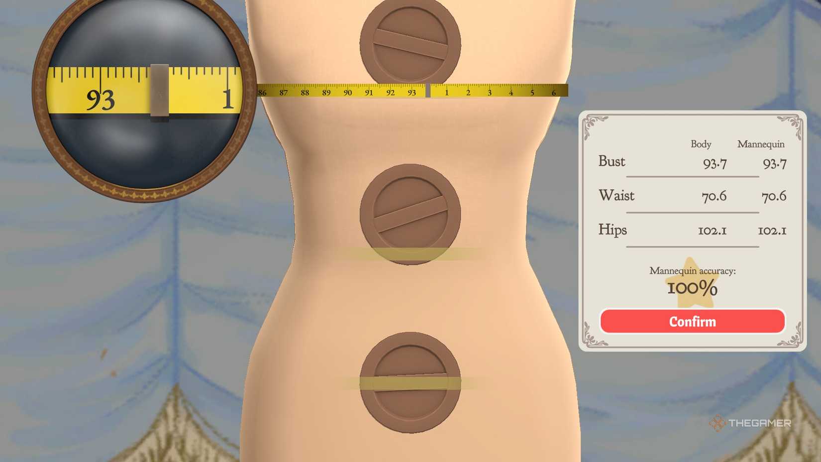Measuring a bodice in Dressmaker.