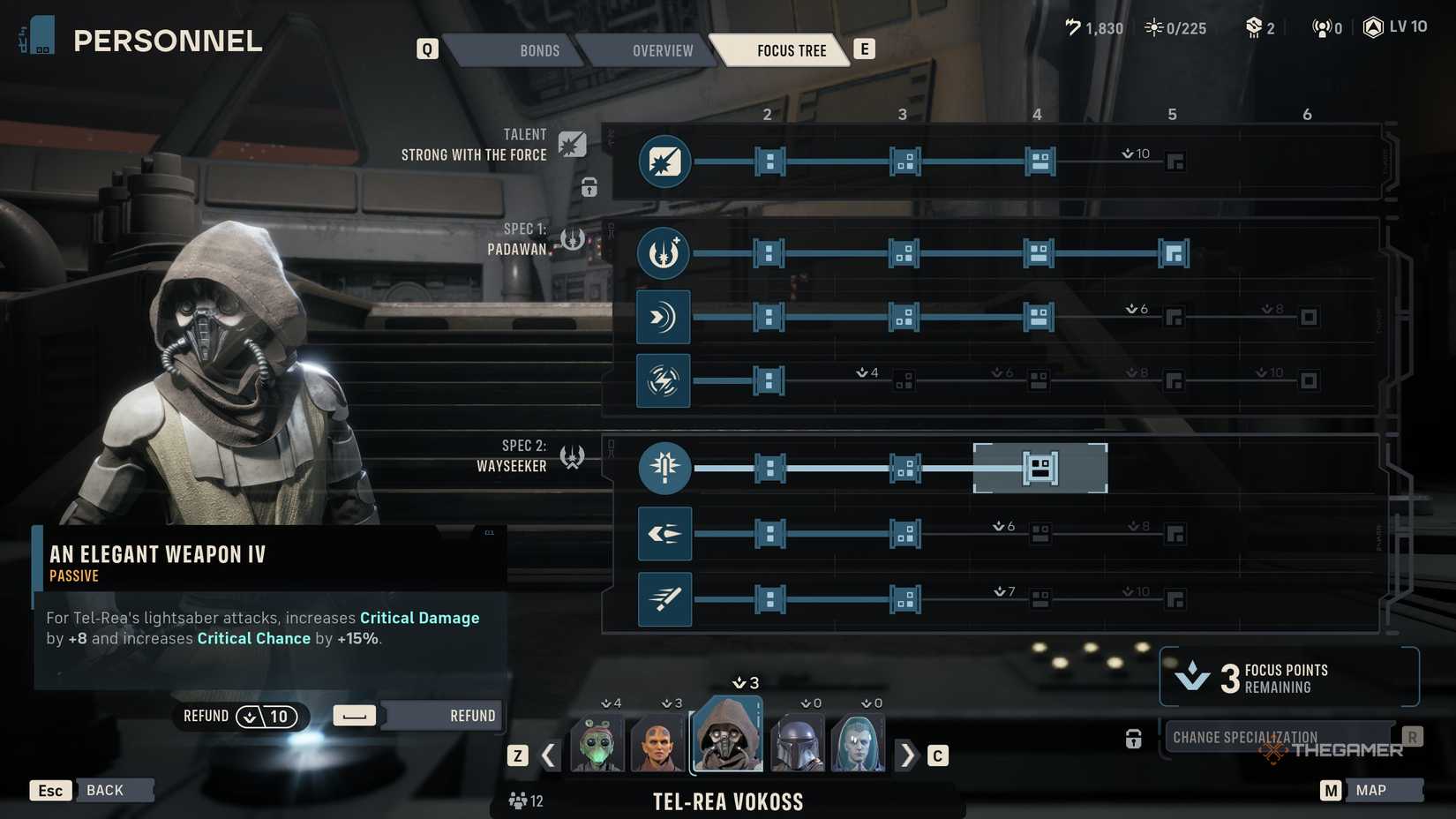 A player using the best Tel-Rea build in Star Wars Zero Company.