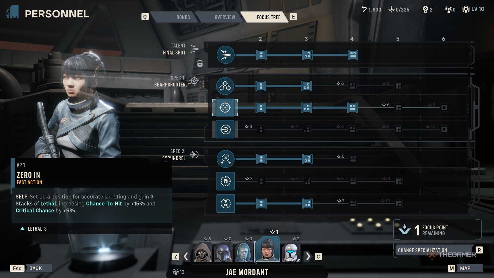 A player using the best Jae build in Star Wars Zero Company.