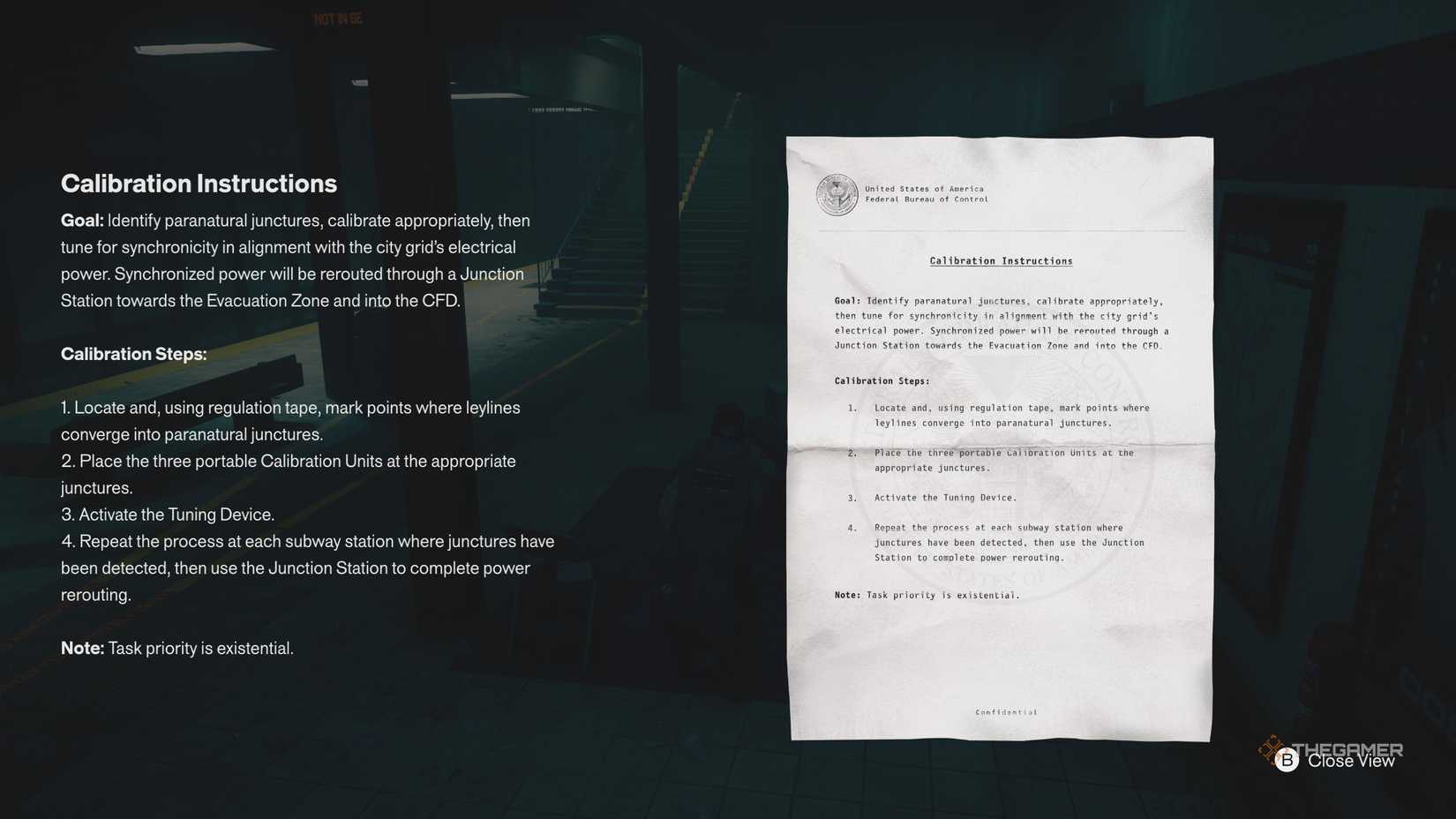 A player completing the Power Lines quest in Control Resonant.