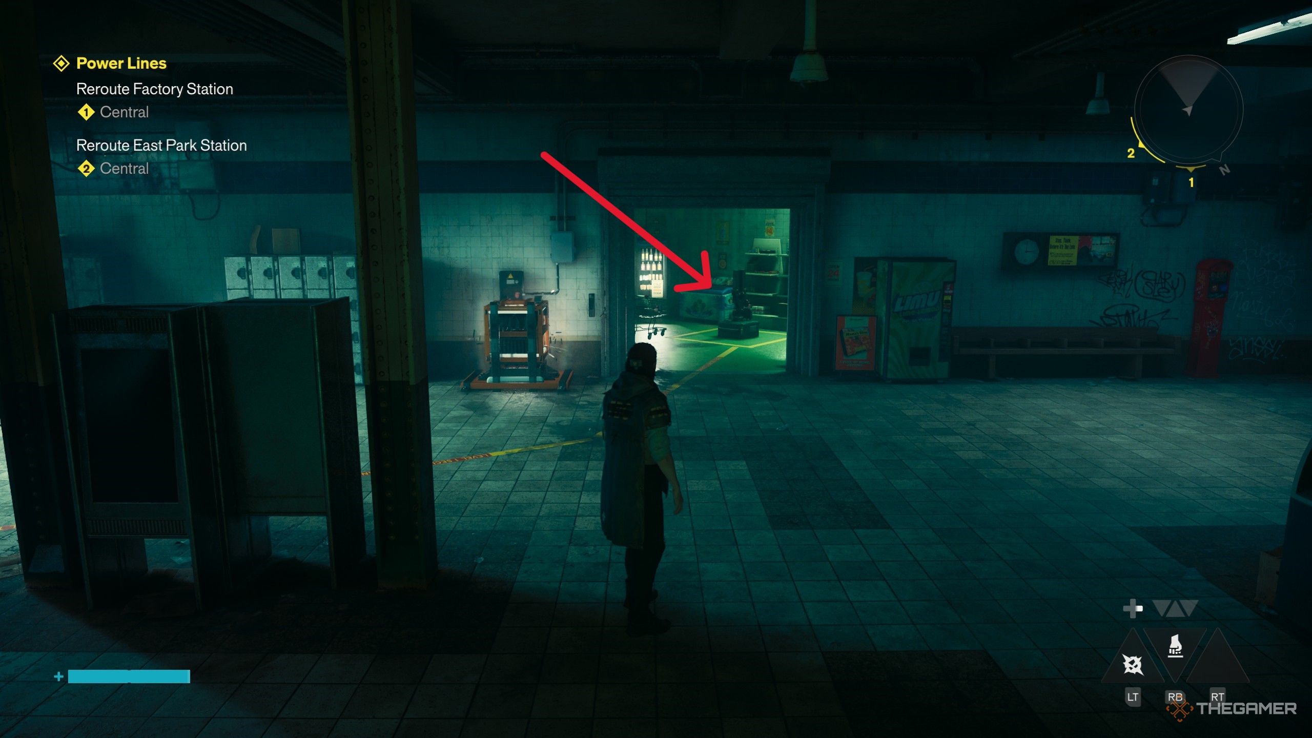 A player completing the Power Lines quest in Control Resonant.