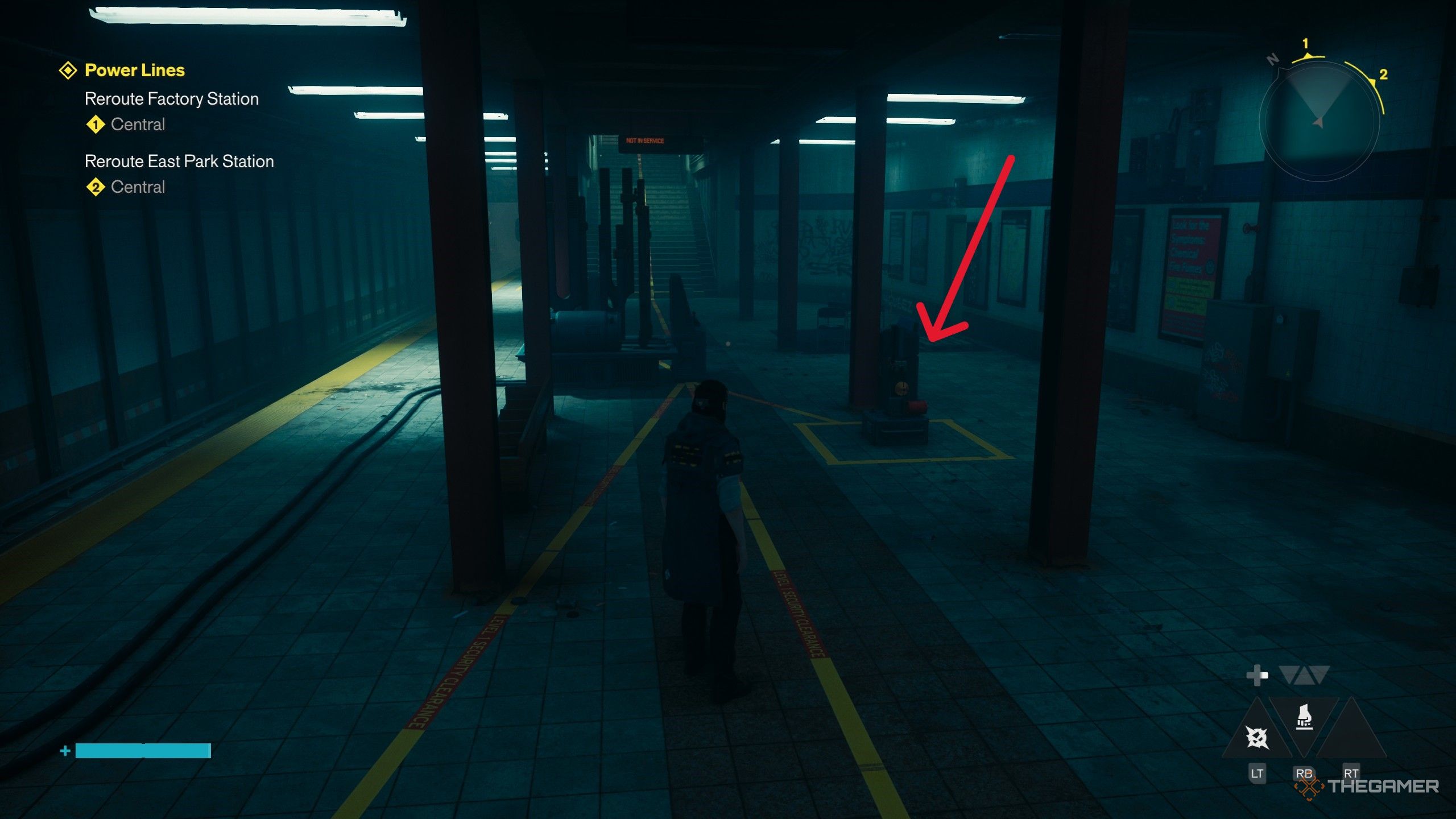 A player completing the Power Lines quest in Control Resonant.