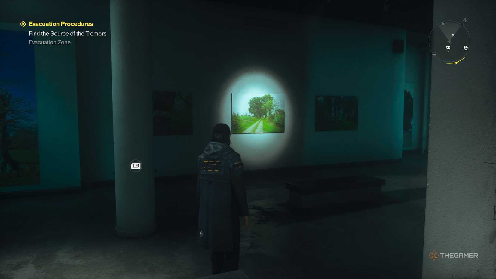 A player completing the Painting Sold secret puzzle in Control Resonant.