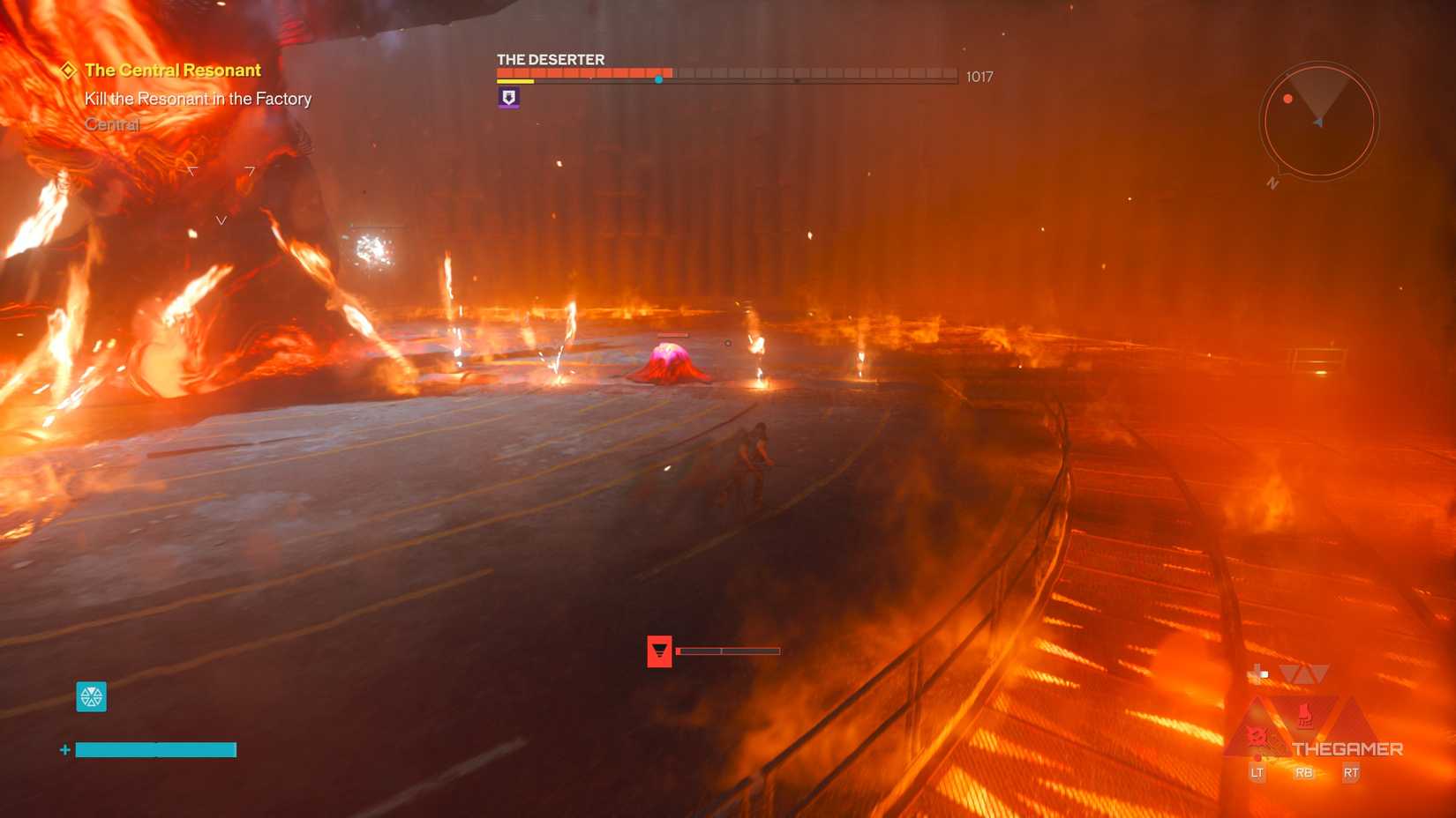 A player defeating The Deserter boss in Control Resonant.