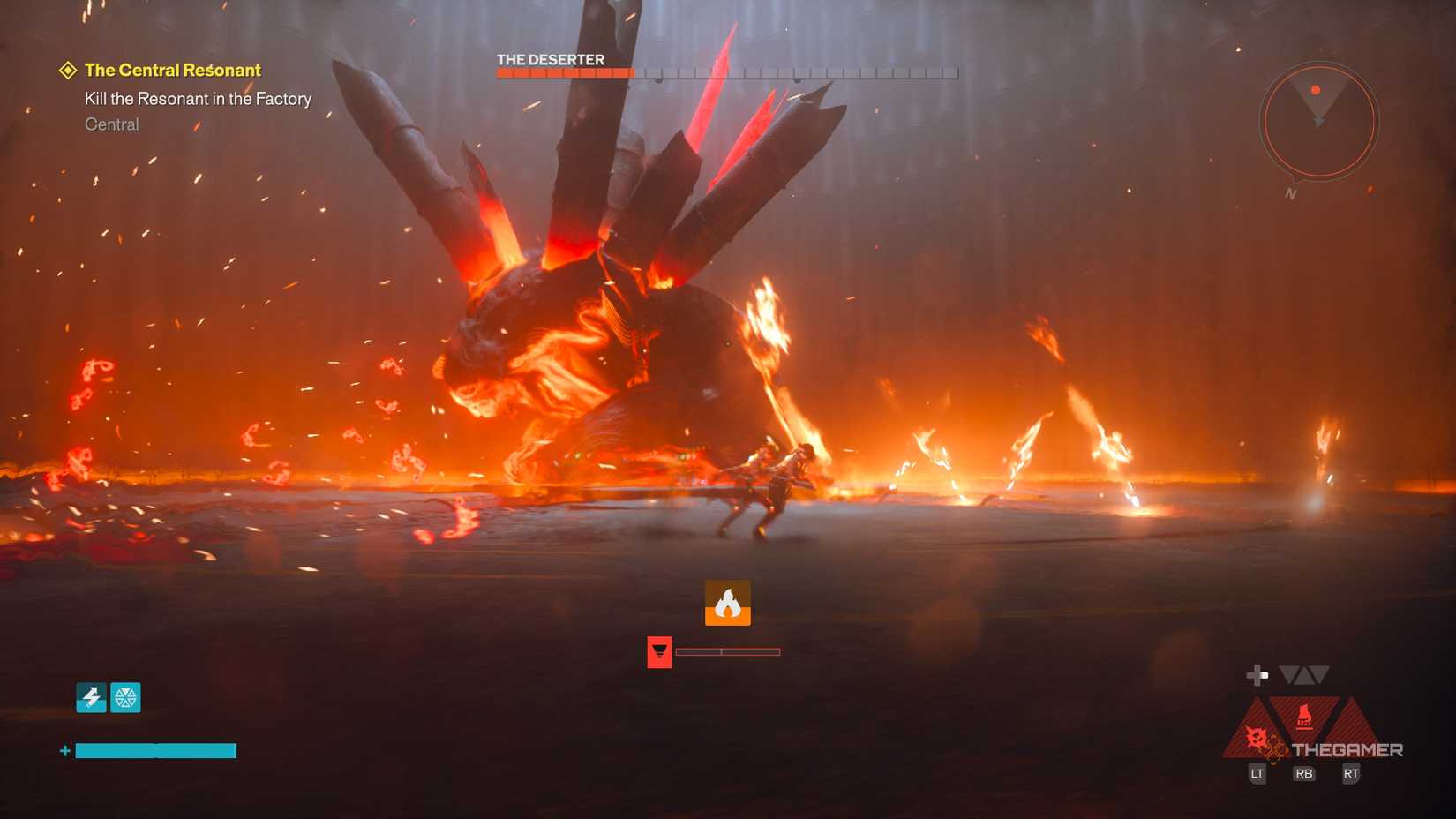 A player defeating The Deserter boss in Control Resonant.
