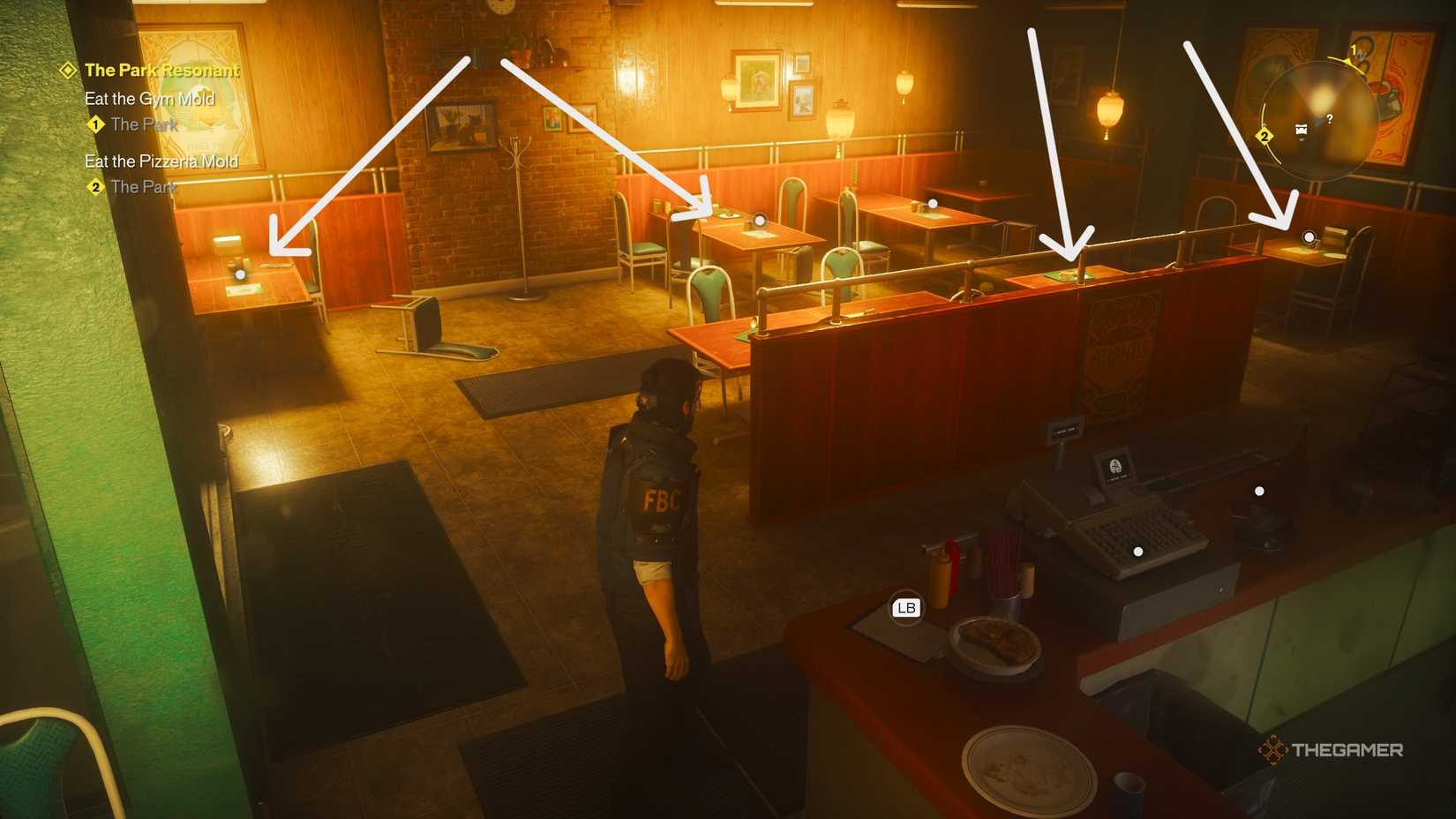 A player completing the table reservation puzzle in Control Resonant.