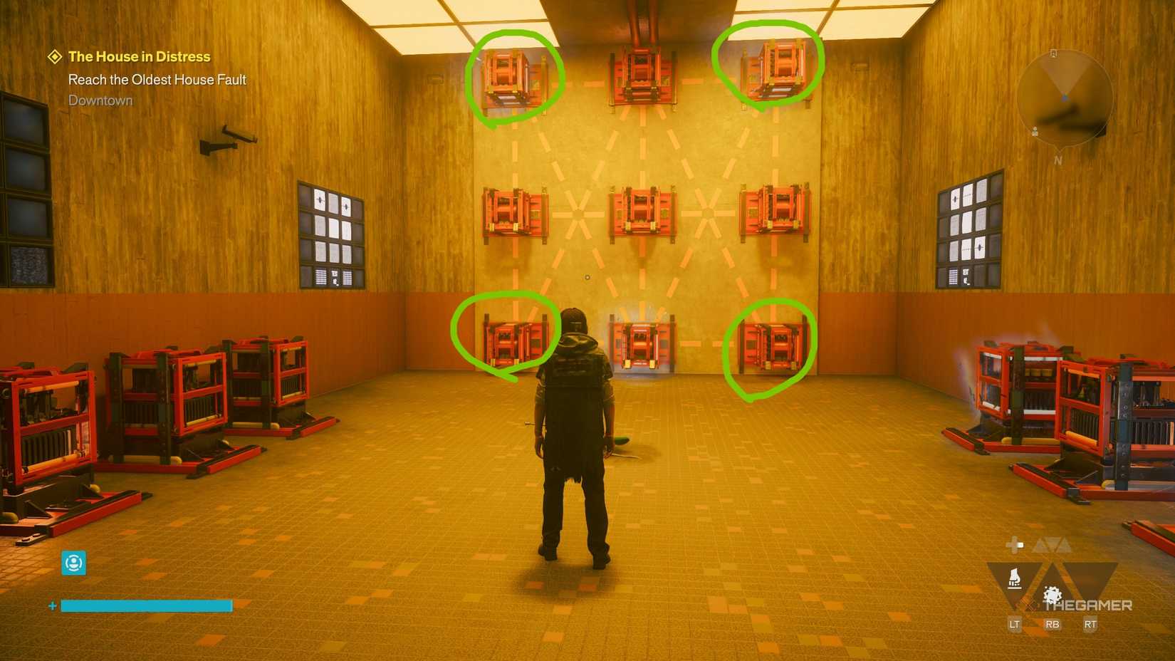 A player solving The Oldest House Electricity Test in Control Resonant.