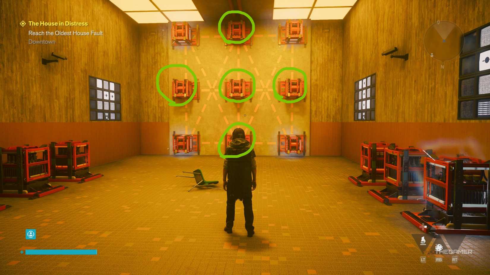 A player solving The Oldest House Electricity Test in Control Resonant.