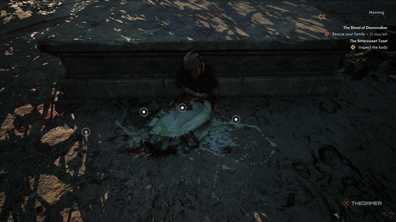 A player picking draining or killing Ambrus in The Blood of Dawnwalker.