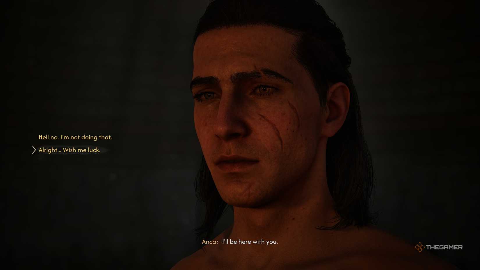 A player picking the right choice for the Font of Life in The Blood of Dawnwalker.